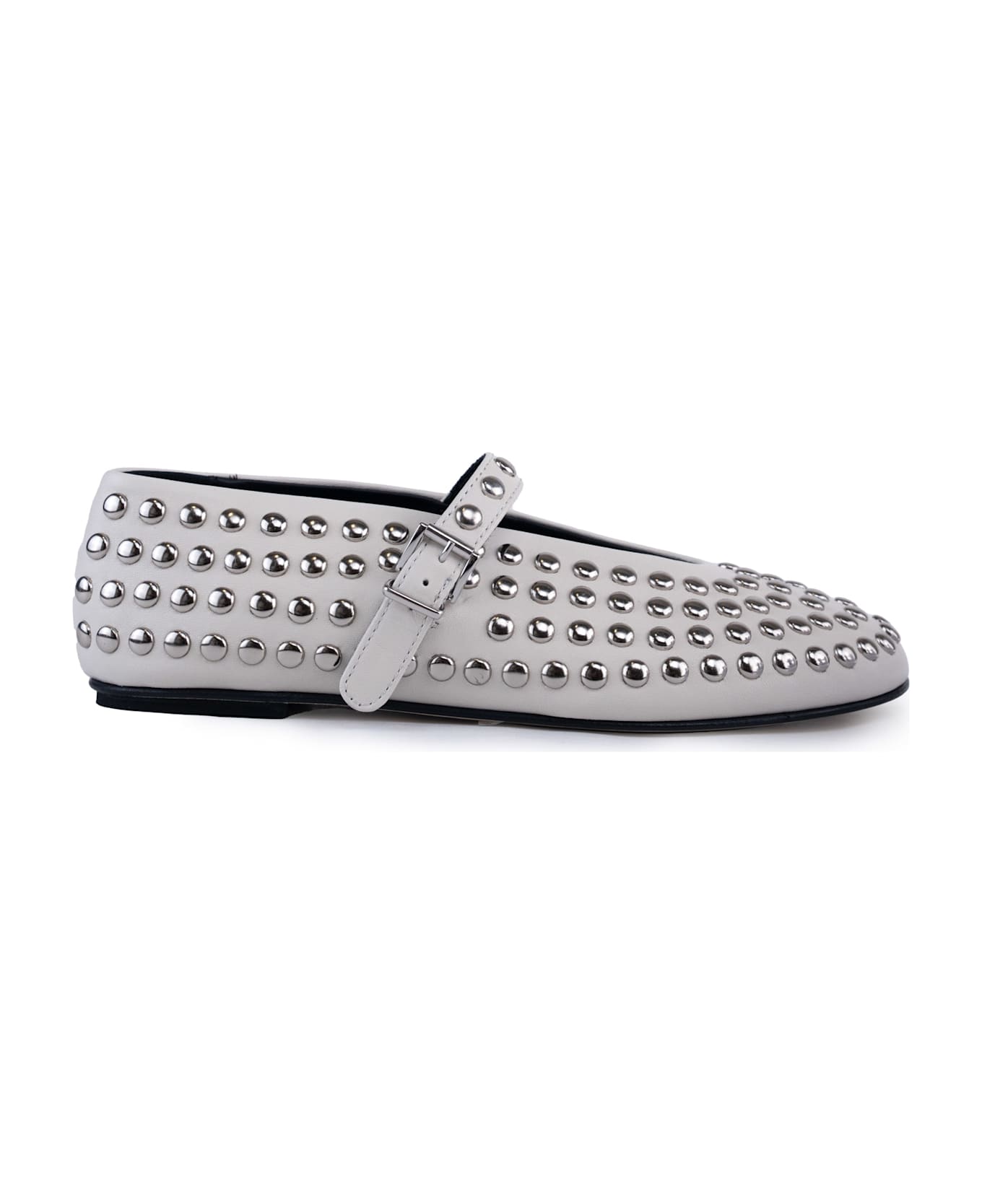 Liviana Conti Leather Ballet Flats With Studs - Ceramica