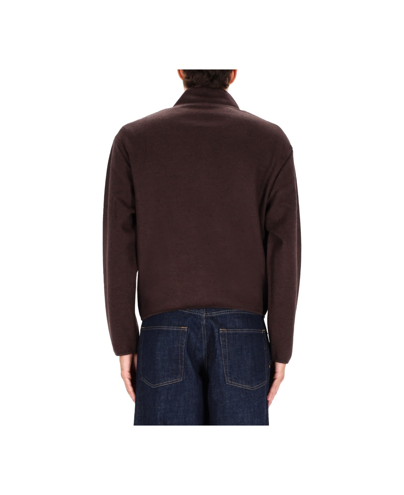 Sunflower Half Zipper Sweatshirt - BROWN