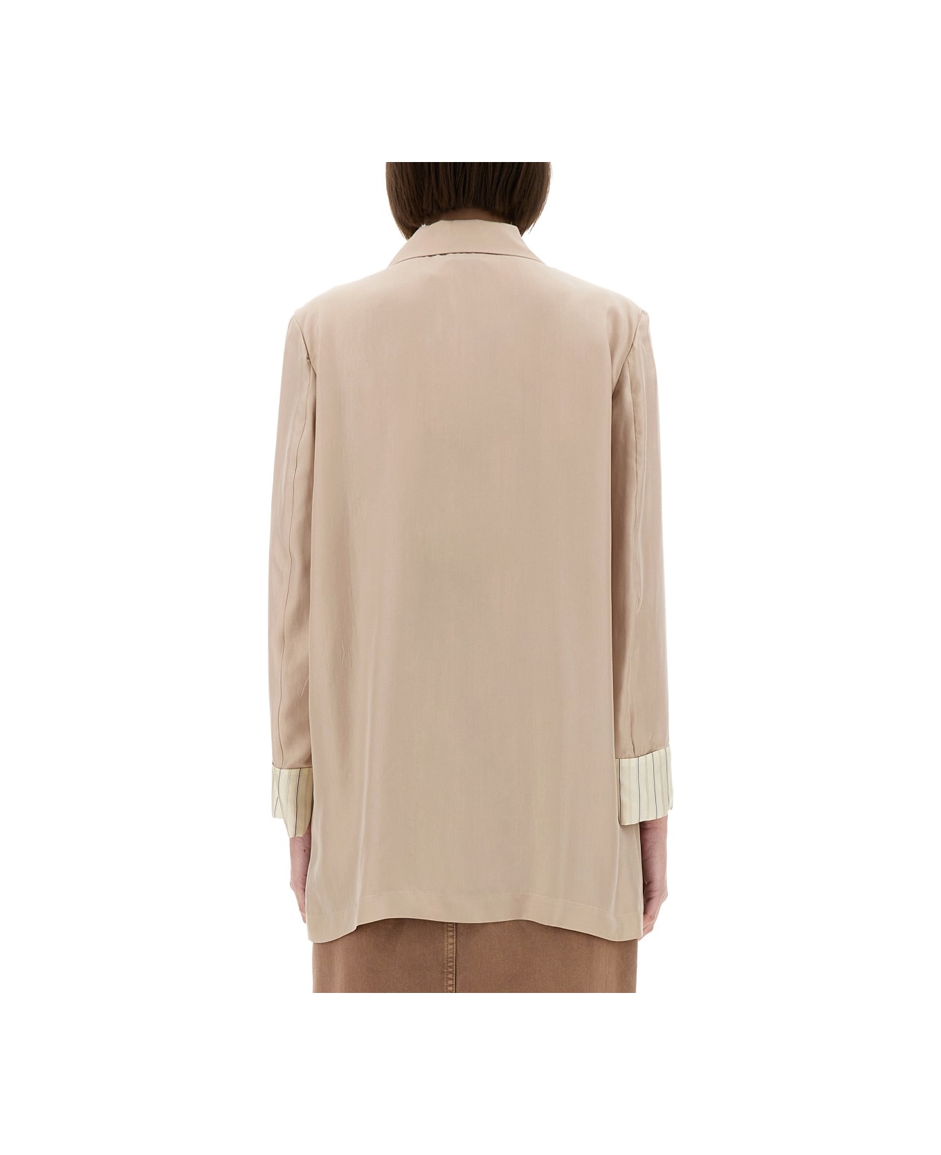 Alysi Silk Blazer - POWDER