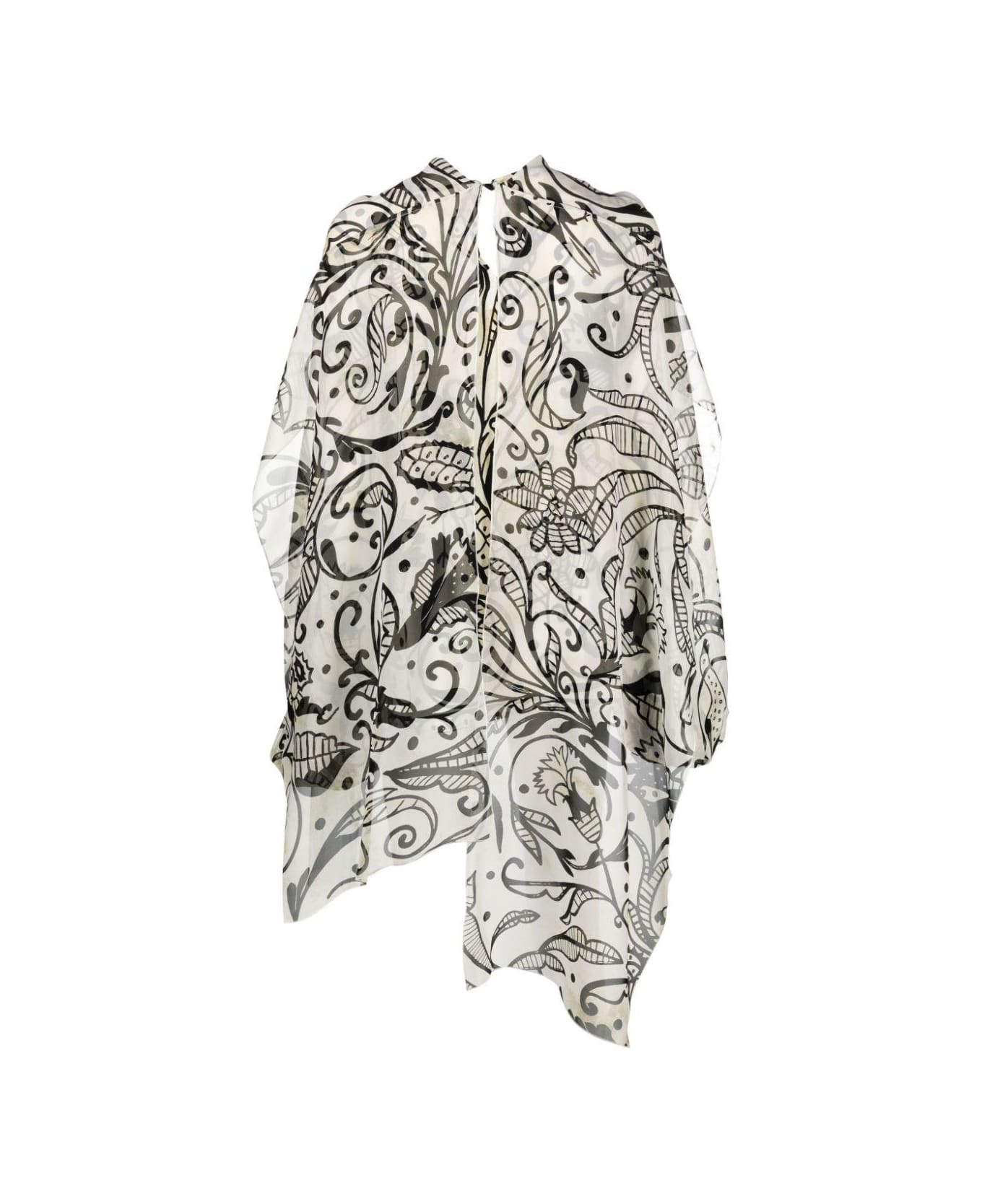 For Restless Sleepers Graphic Print Scarf Detailed Tops - Bianco