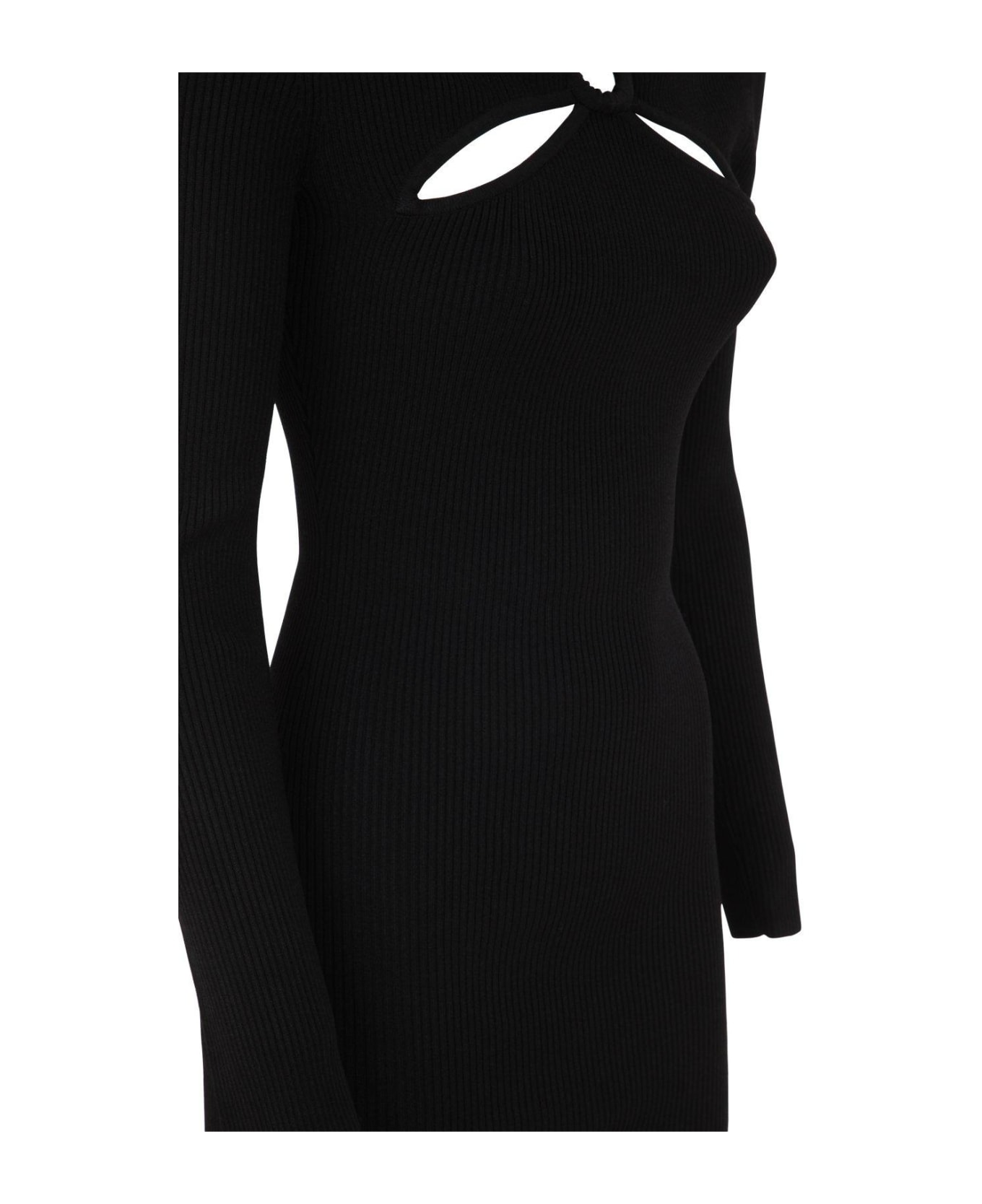 MICHAEL Michael Kors Cut-out Ribbed Knit Mini Dress - Black