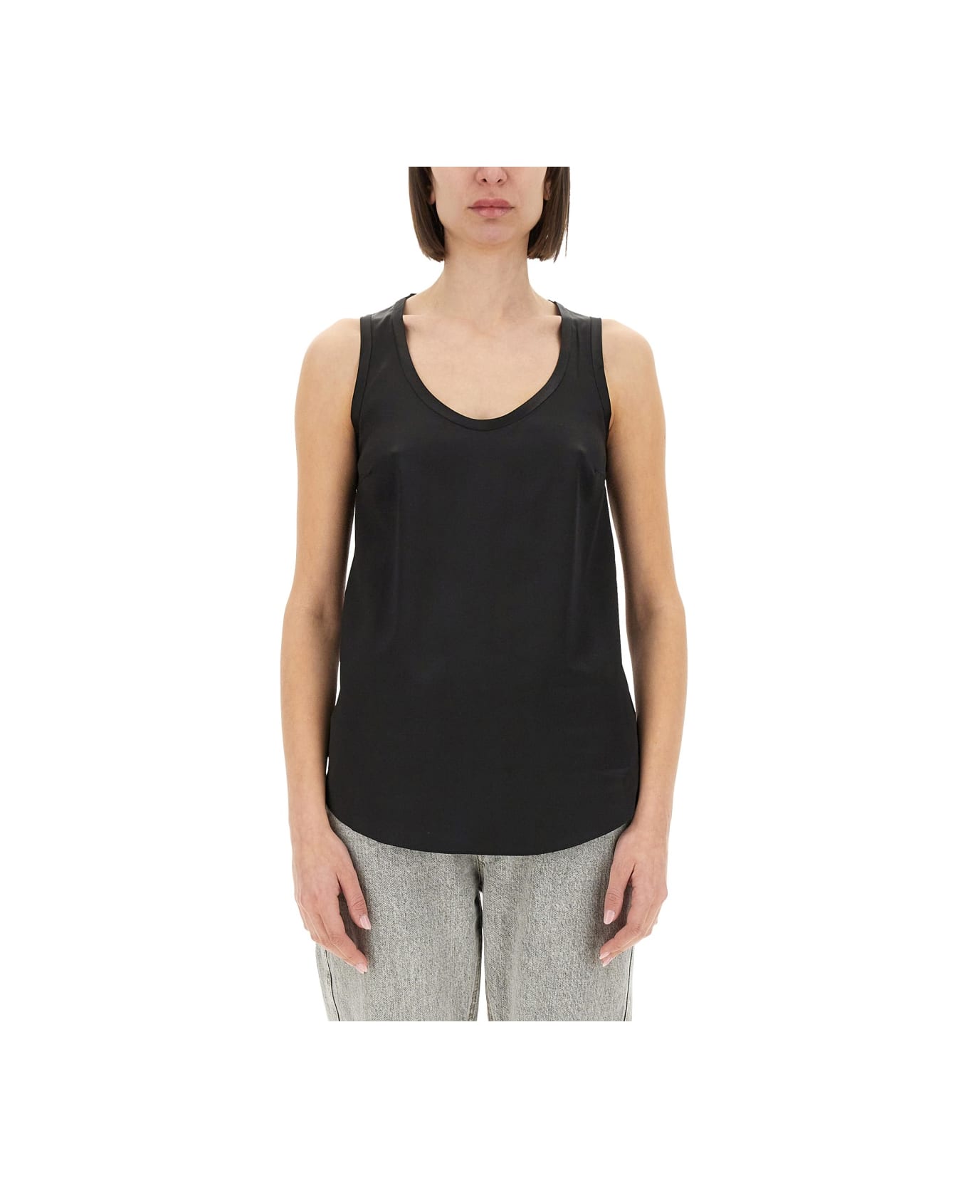 Brunello Cucinelli Silk Tank Top - BLACK