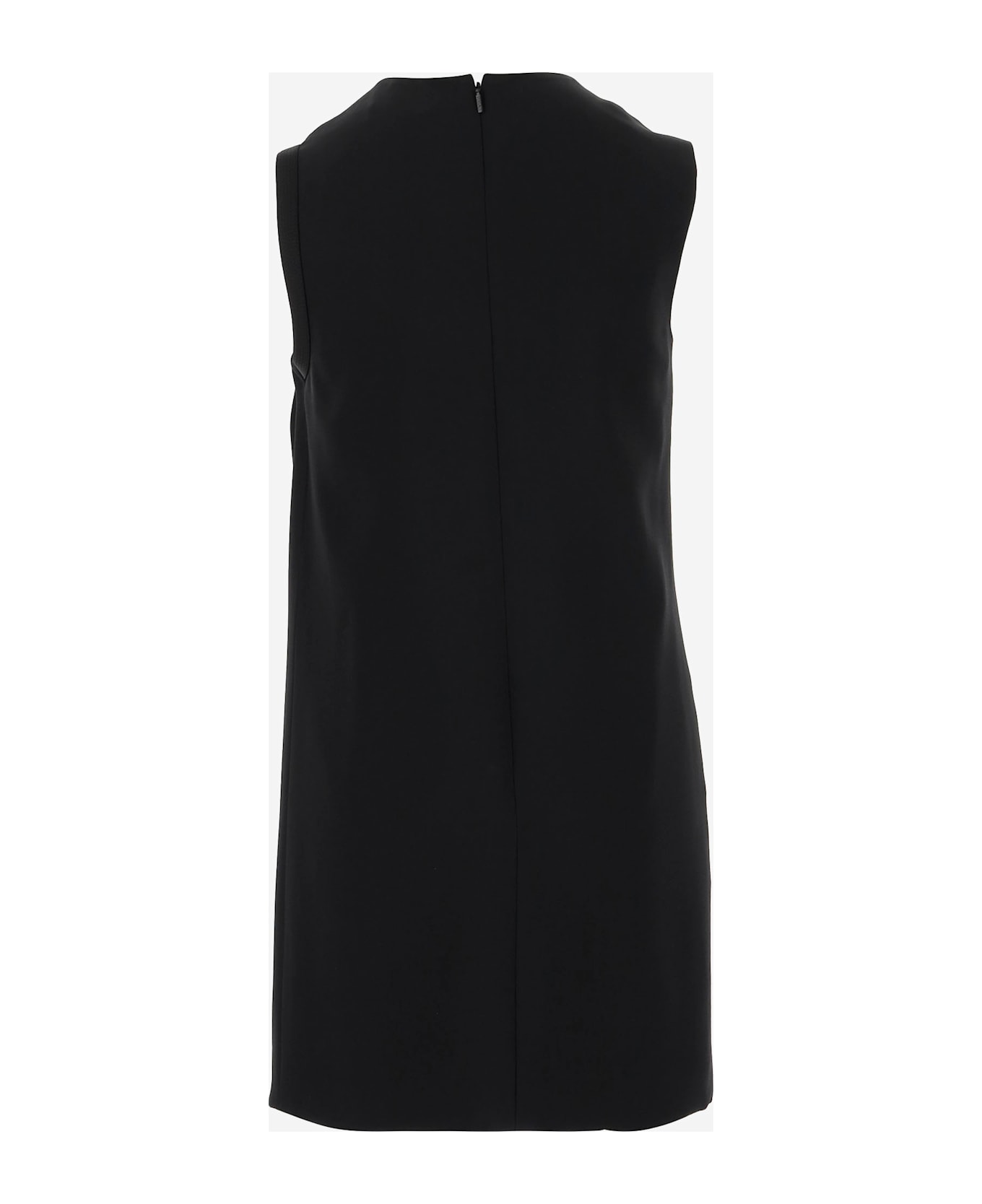 Versace Satin Dress With Safety Pin - Black