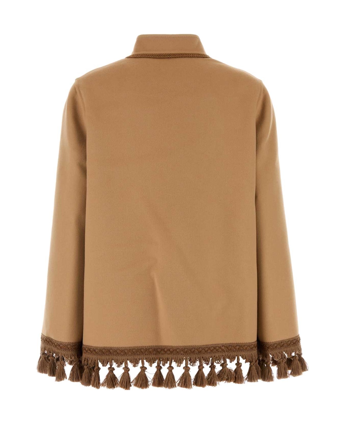 Valentino Garavani Camel Wool Blend Coat - SAHEL