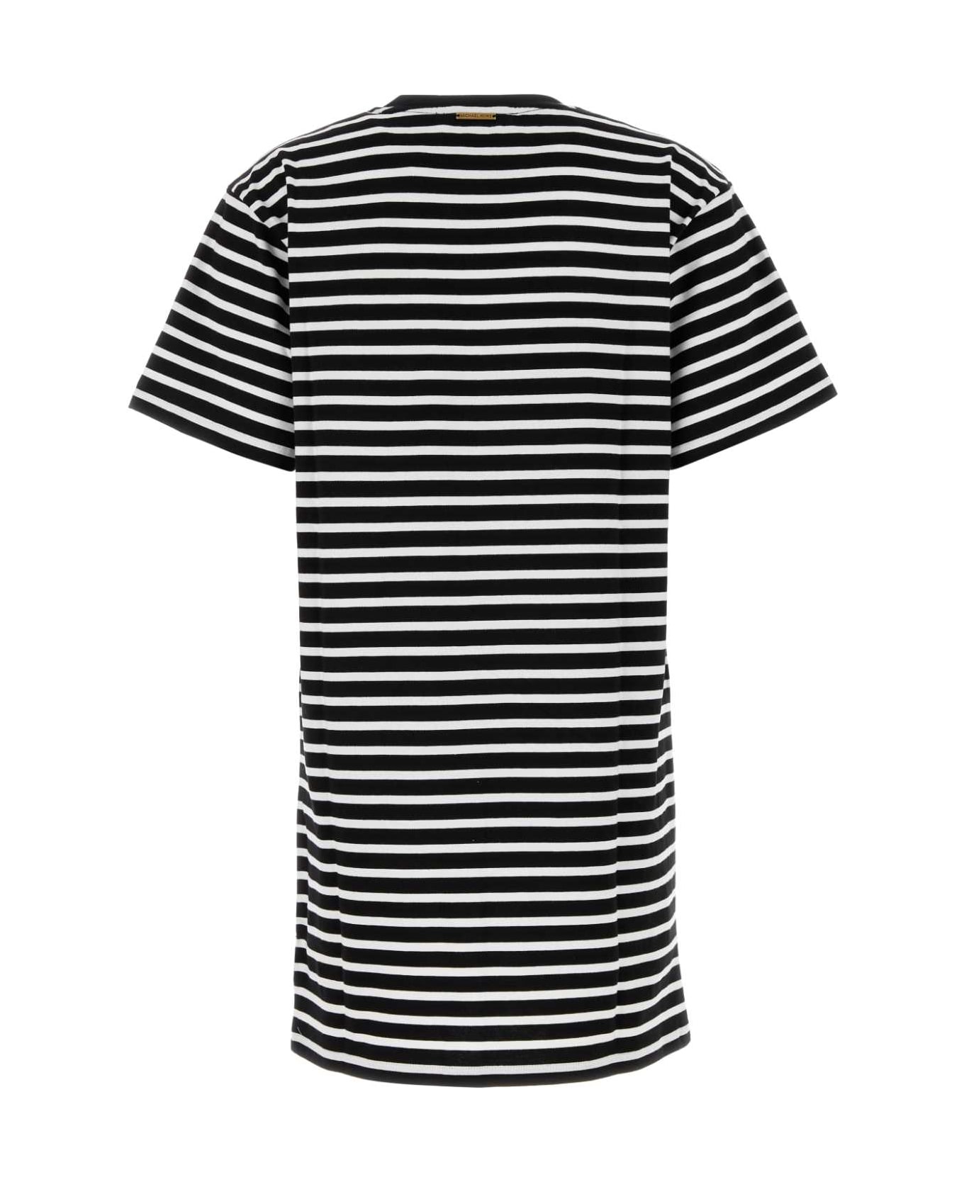 Michael Kors Embroidered Cotton T-shirt Dress - BLACK