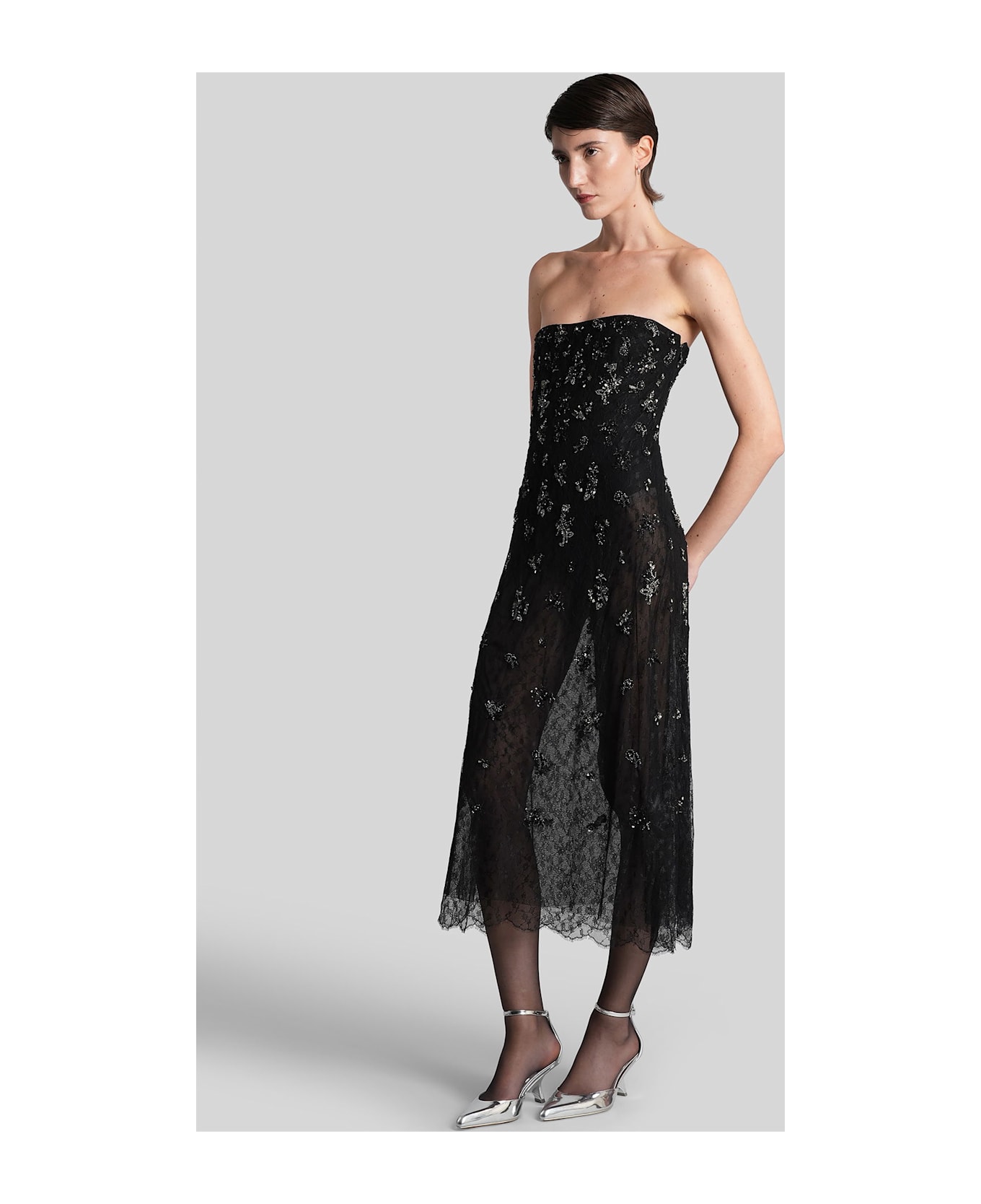 Simkhai Carmela Long Dress In Black Polyester - Black