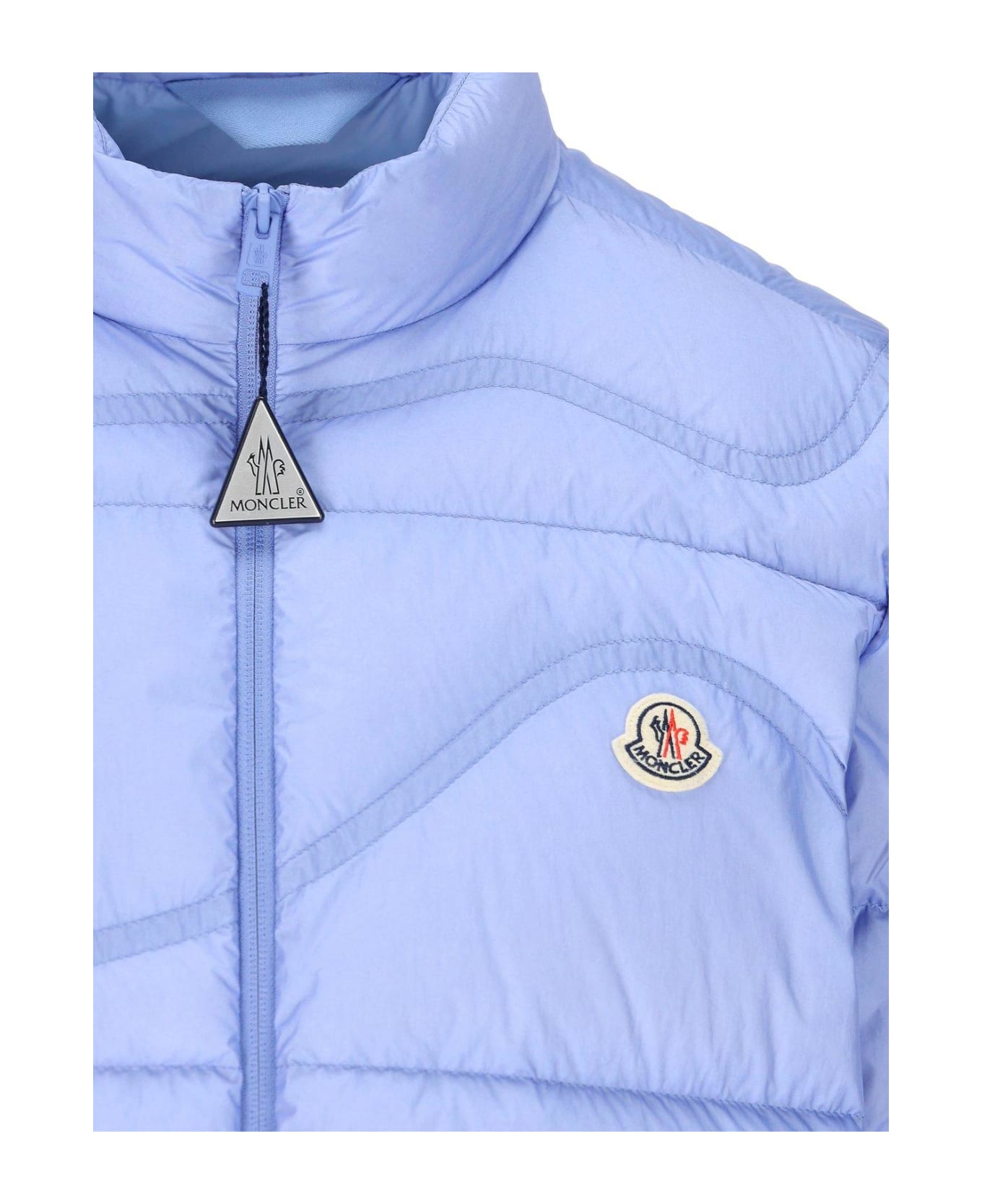 Moncler Tayrona Zip-up Short Down Jacket - Clear Blue