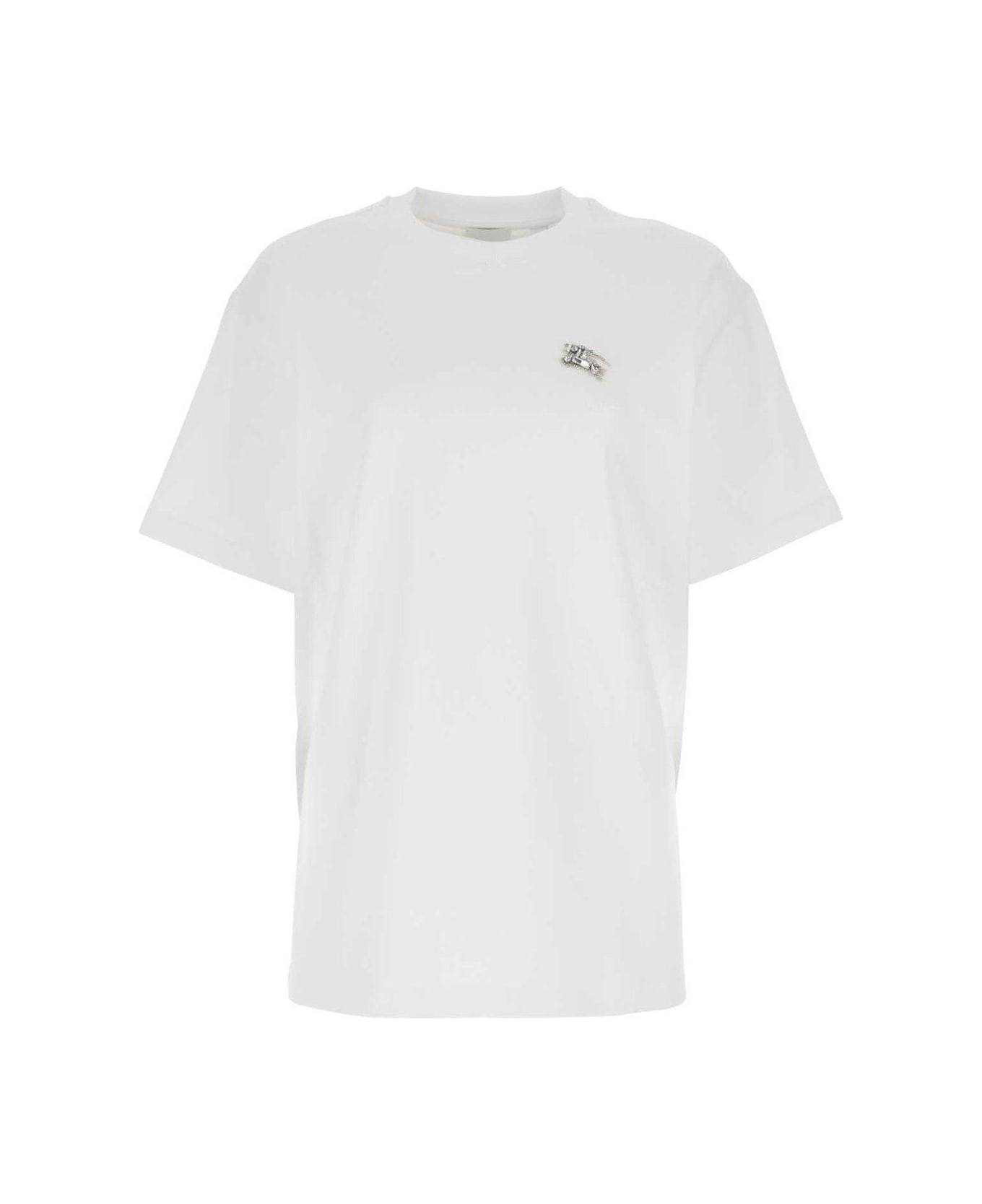 Burberry Embellished Crewneck T-shirt - White シャツ
