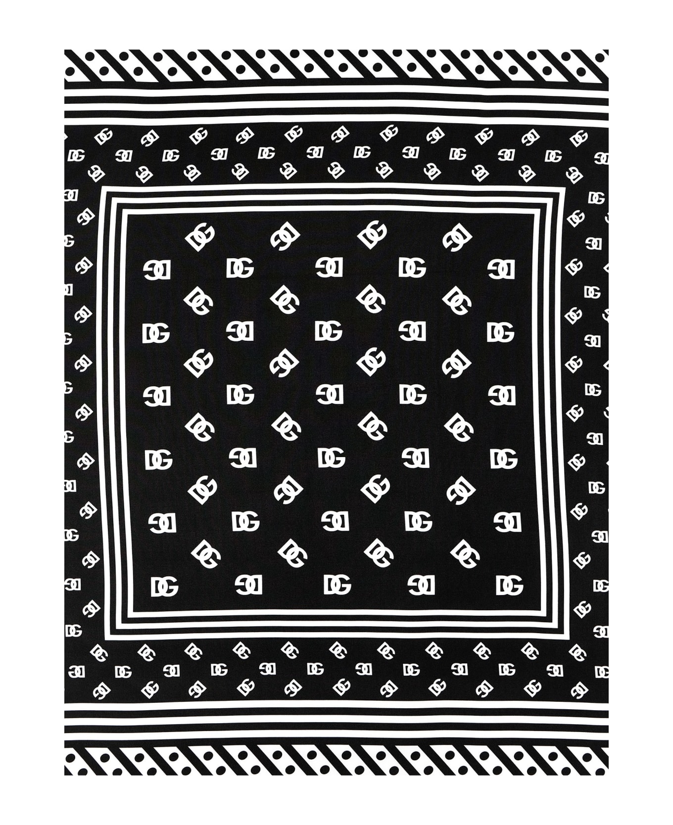 Dolce 
Gabbana Logo Scarf - White/Black