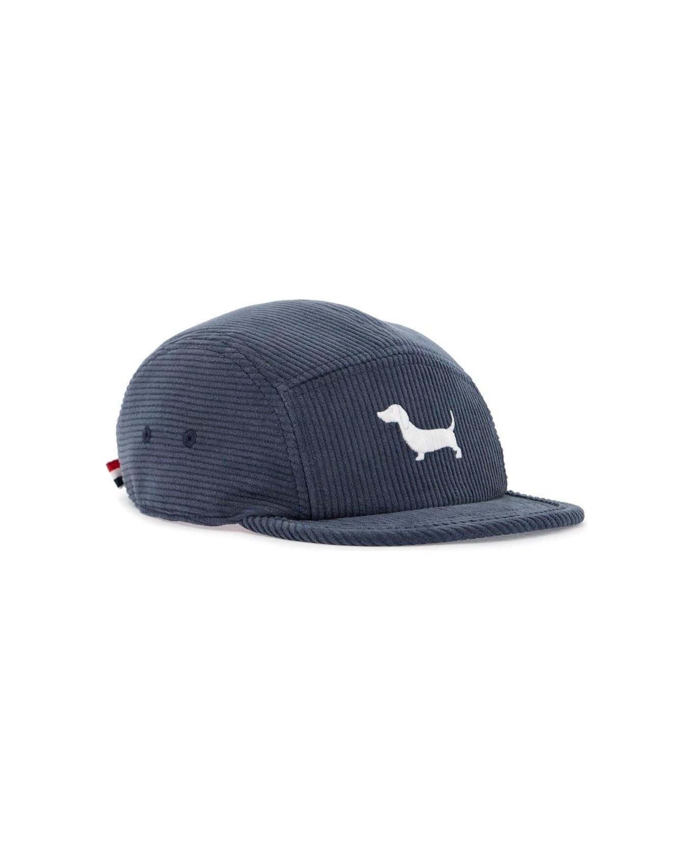 Thom Browne Hector Embroidered Corduroy Baseball Cap - Navy