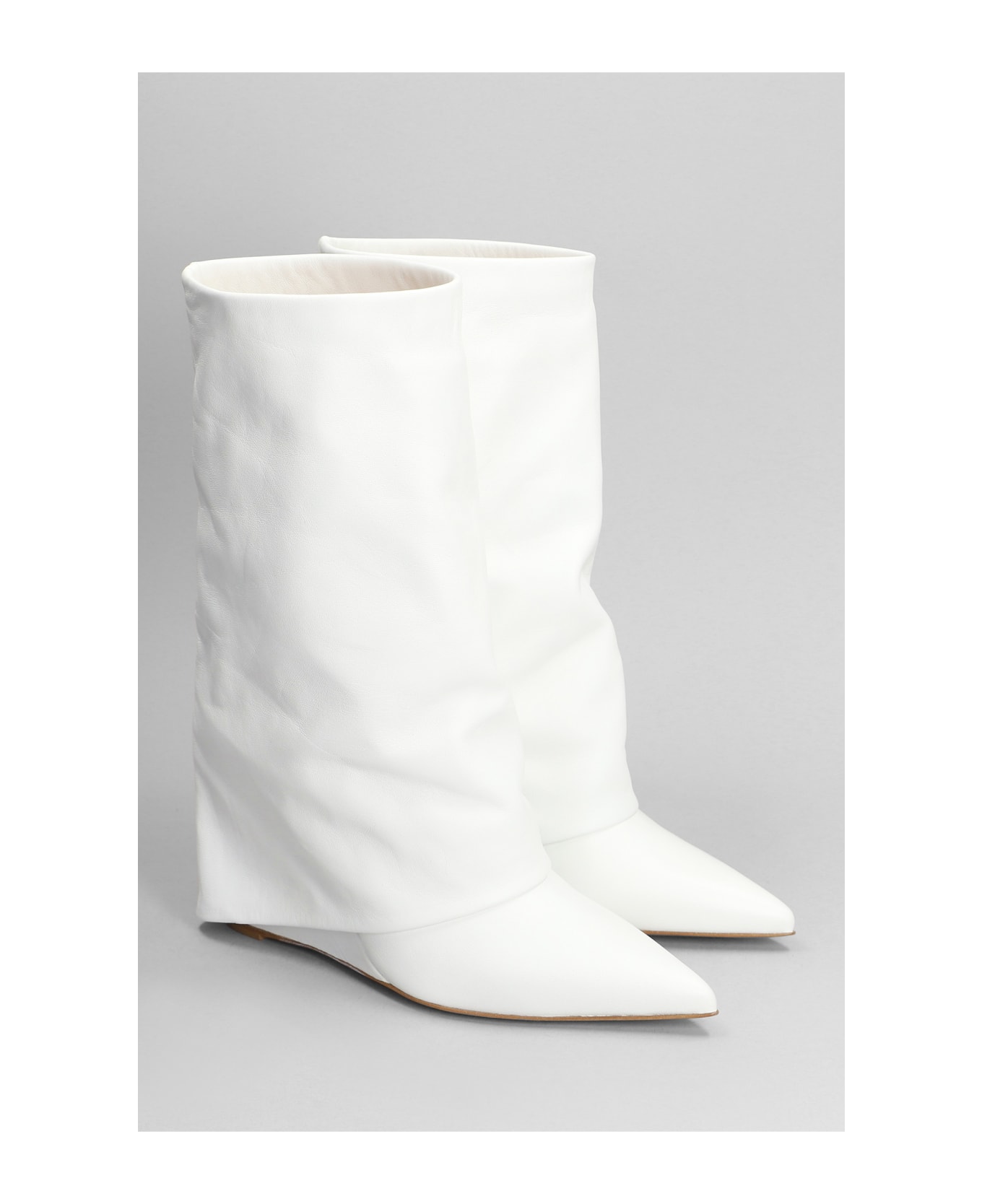 The Seller Ankle Boots Inside Wedge In White Leather - white