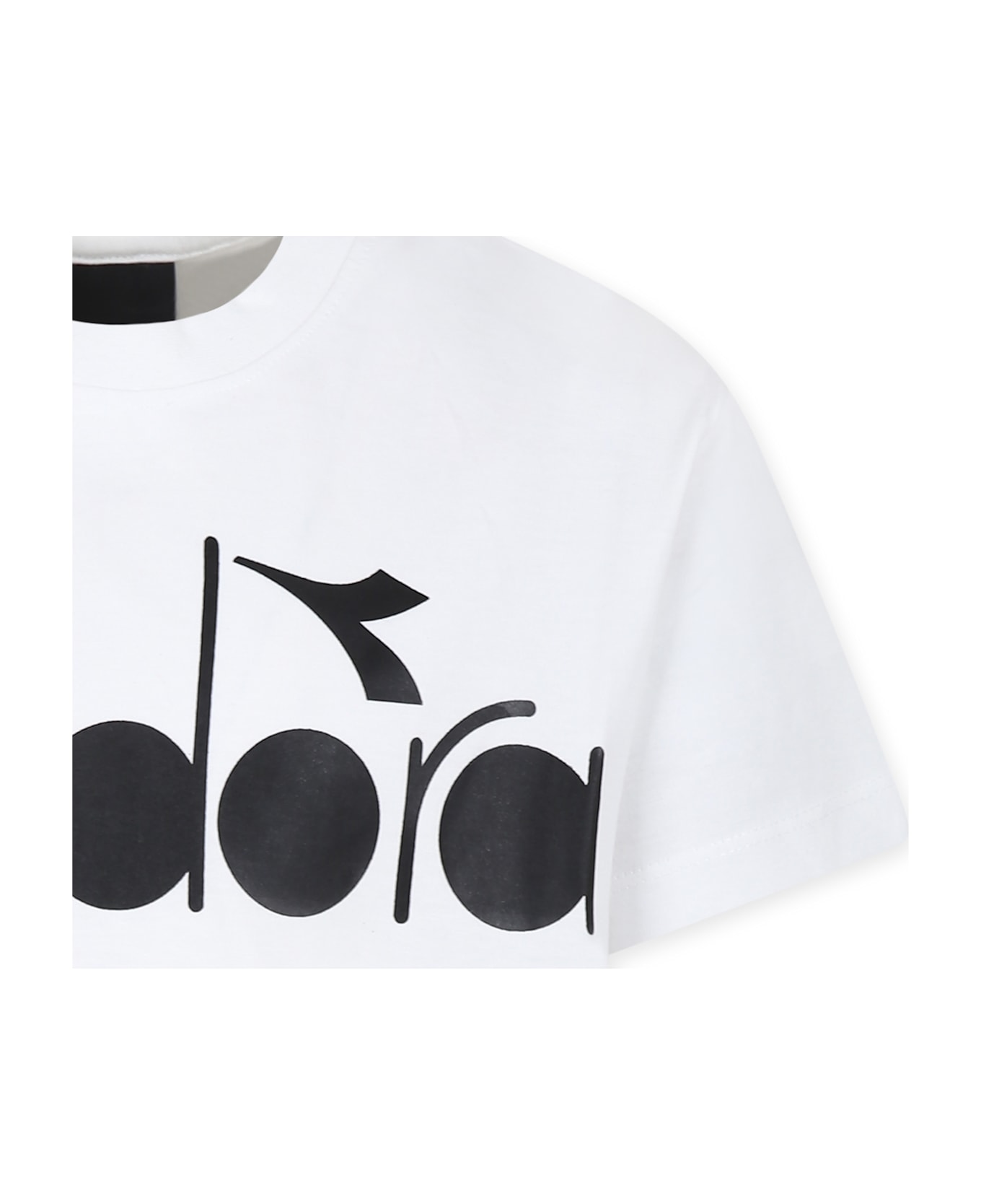 Diadora White T-shirt For Boy With Logo - White