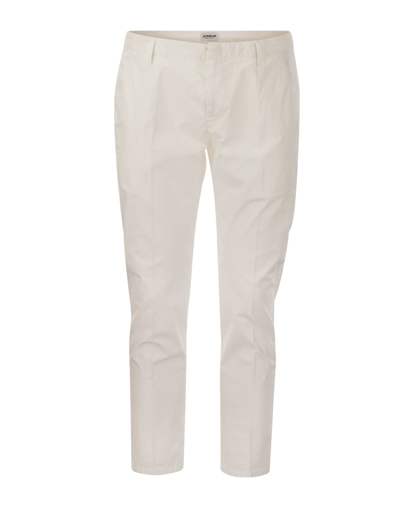 Dondup Alfredo - Slim-fit Cotton Trousers - White