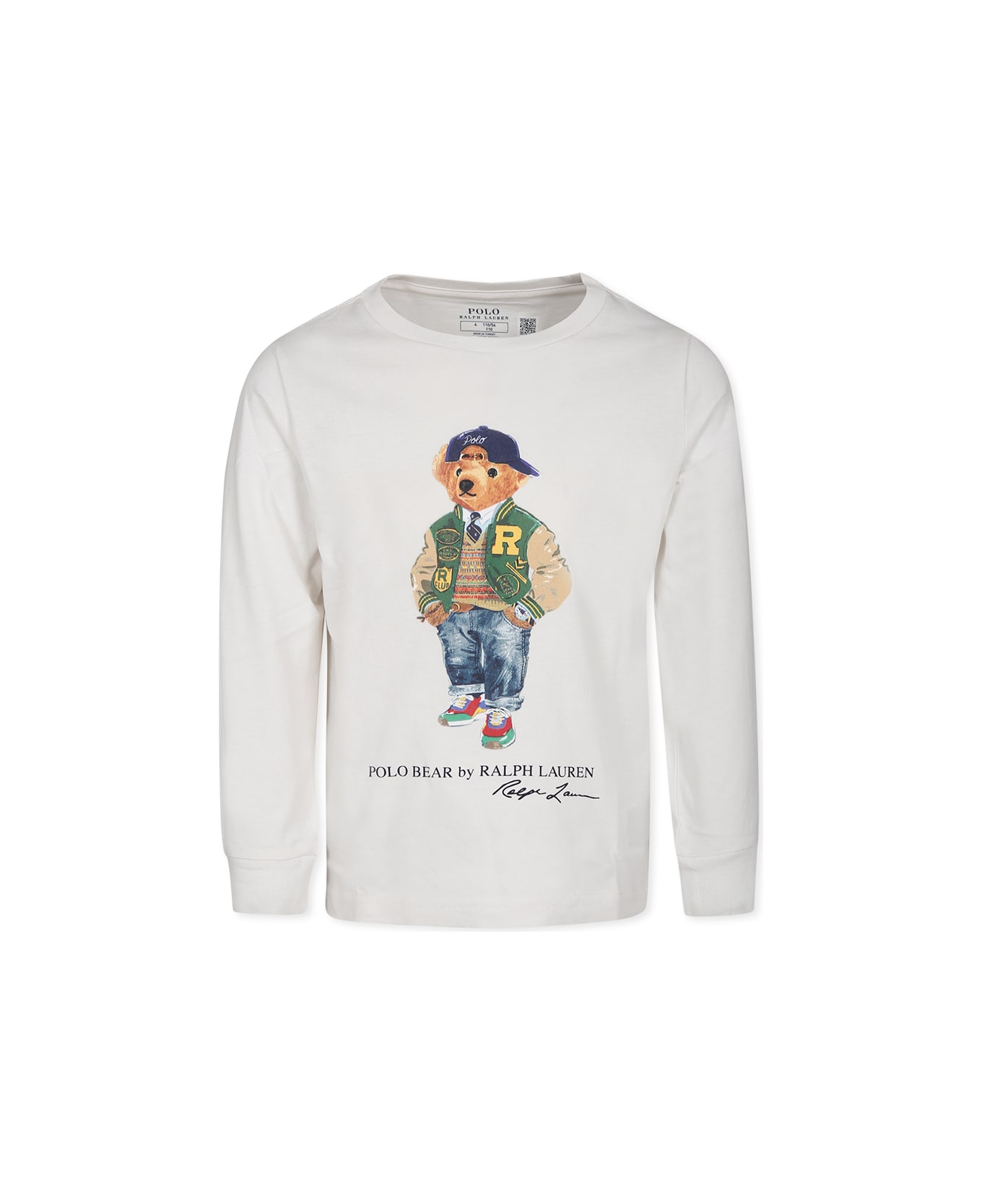 Ralph Lauren Gray Sweatshirt For Boy With Polo Bear Print - Grey