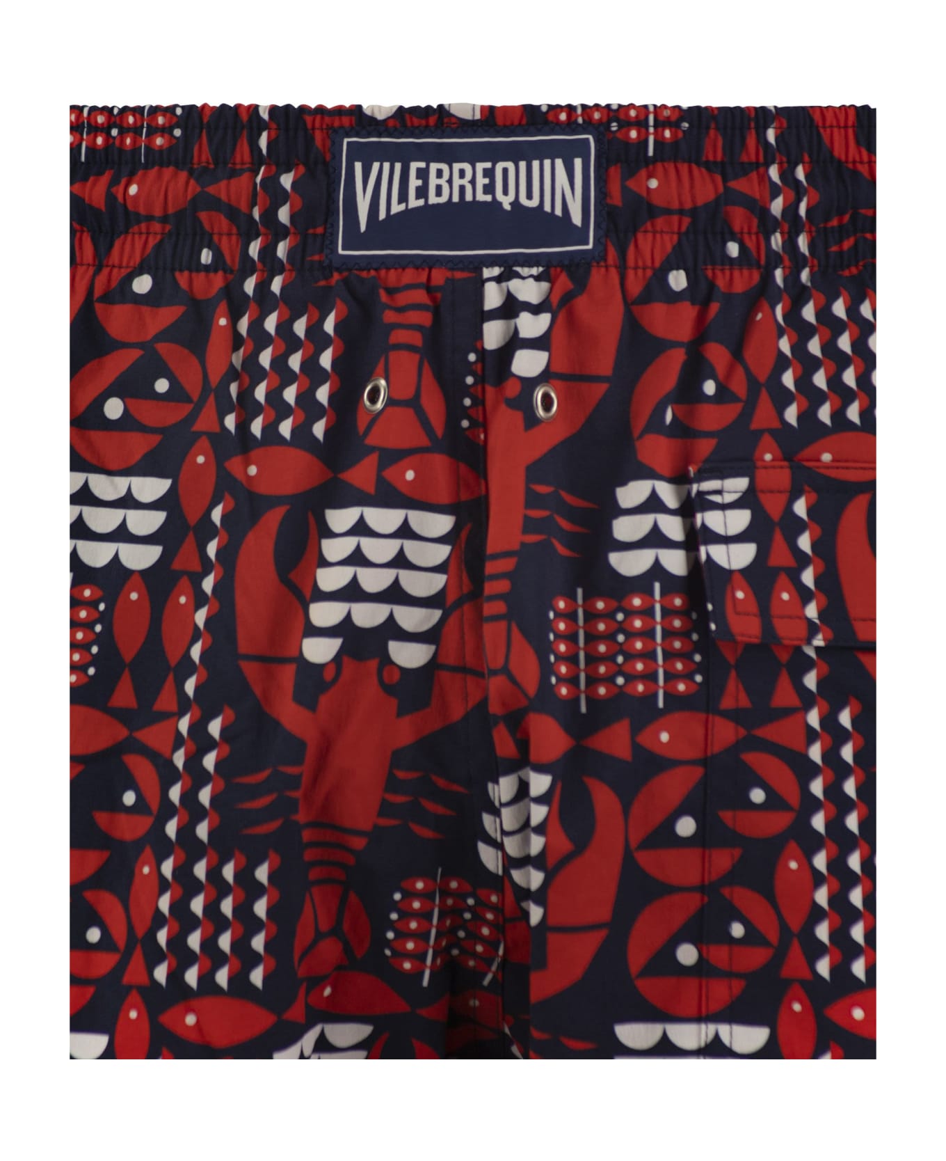 Vilebrequin Stretch Beach Shorts With Patterned Print - Marine Blue