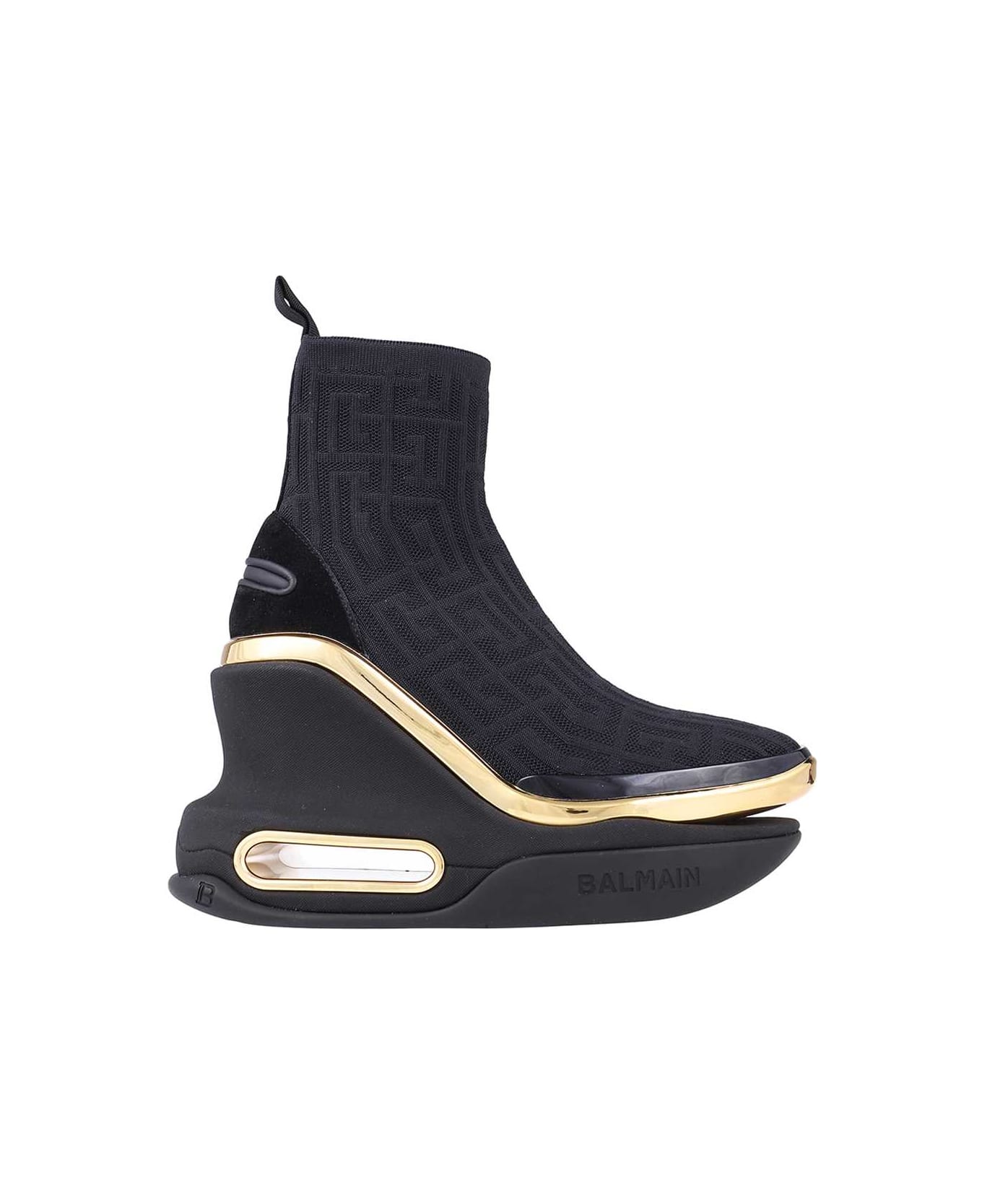 Balmain High-top Fabric Sneakers - black