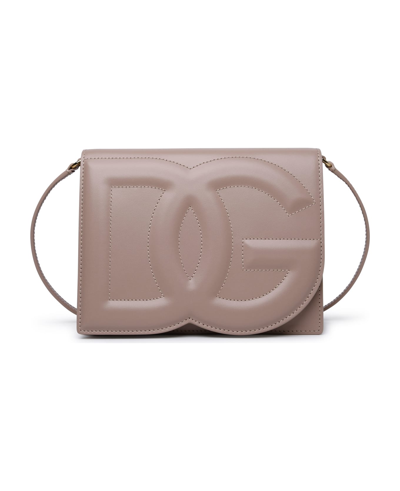 Dolce & Gabbana 'dg' Powder Calf Leather Bag - Nude