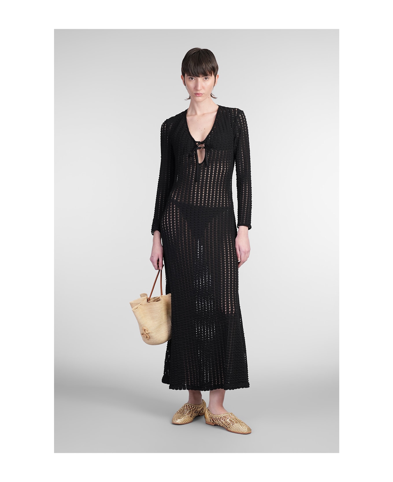 Simkhai Elton Dress Woman In Black Polyester - Nero