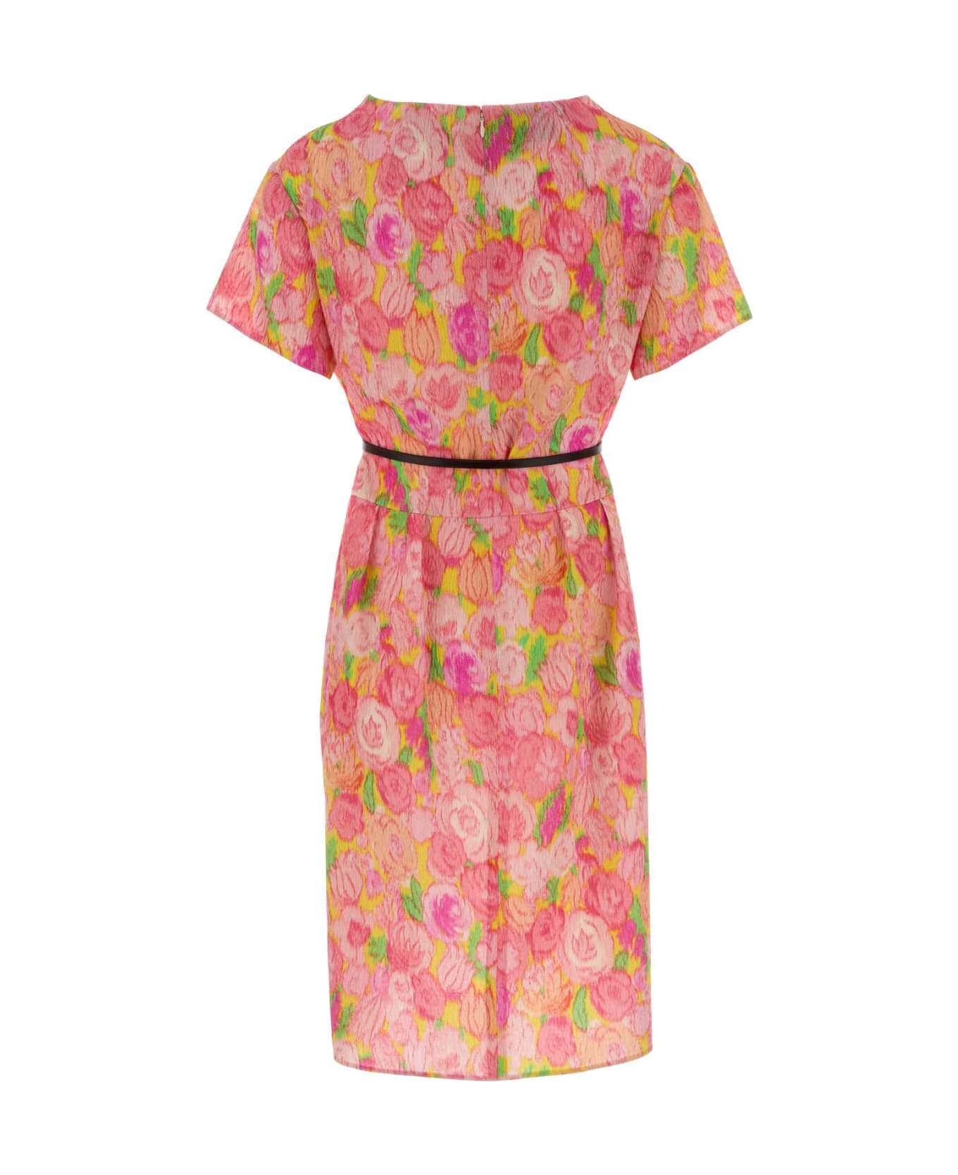 Prada Printed Silk Blend Dress - ROSA