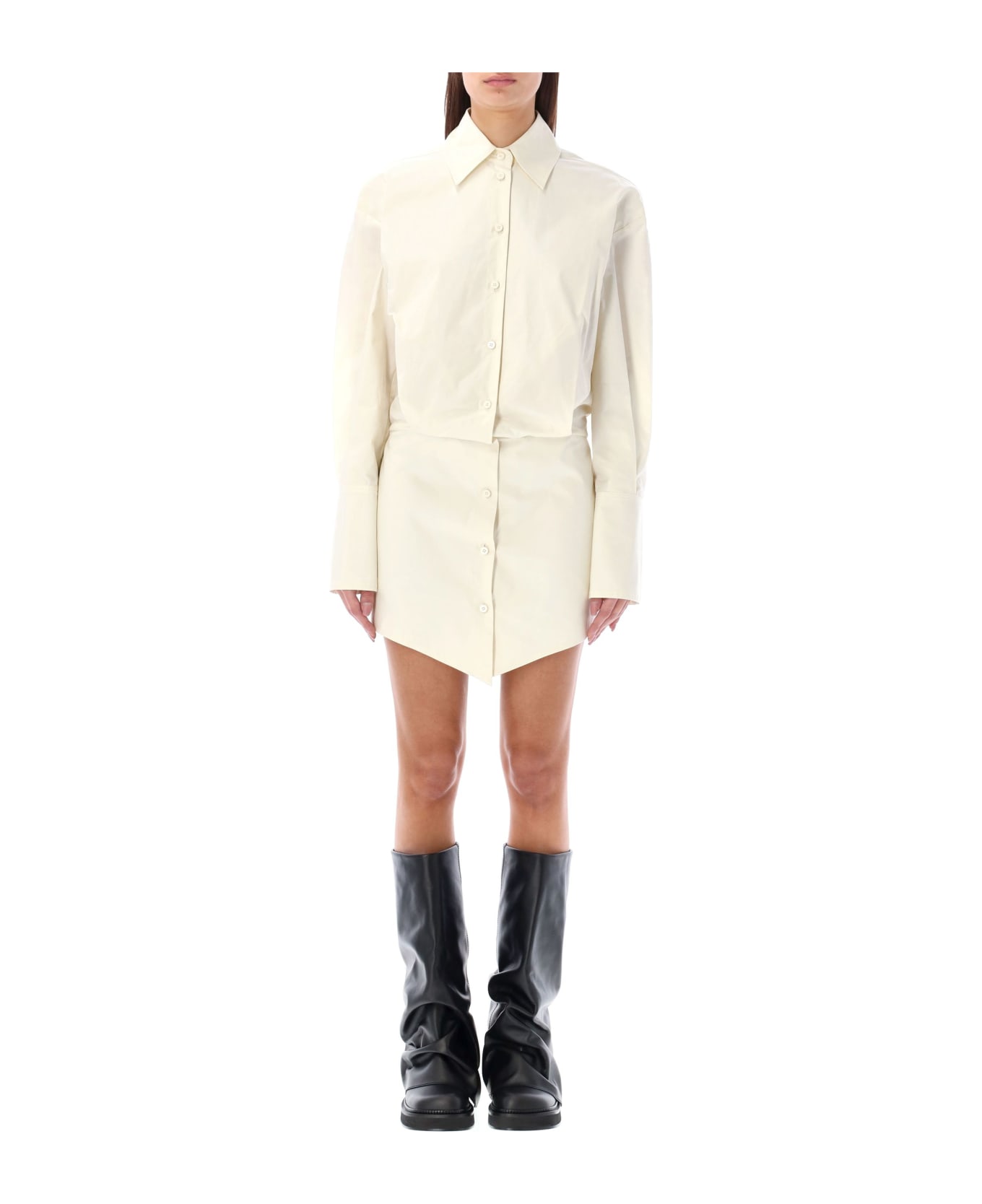 The Attico ''silvye'' Mini Shirt Dress - MILK