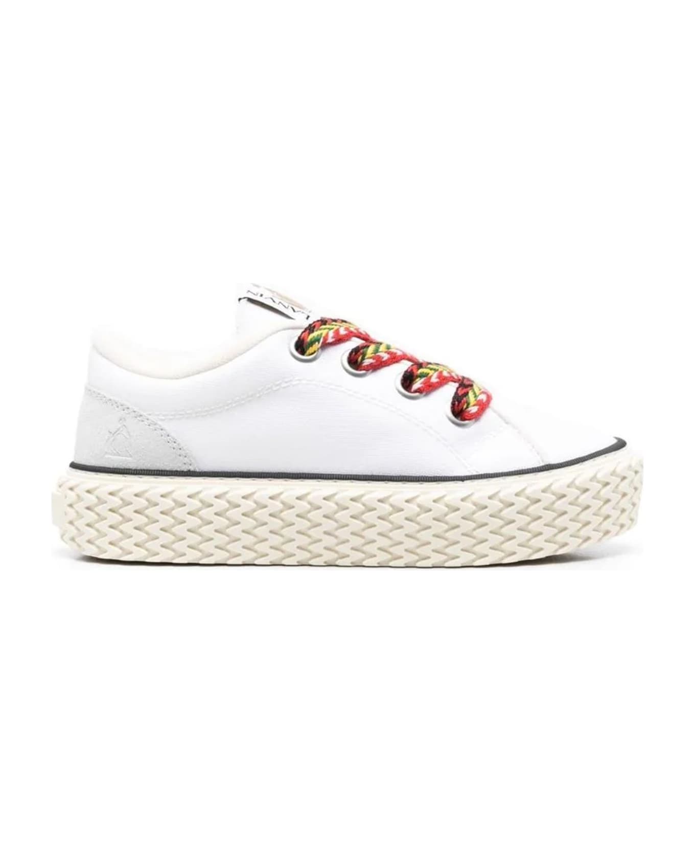 Lanvin Cotton Lace-up Sneakers - White スニーカー