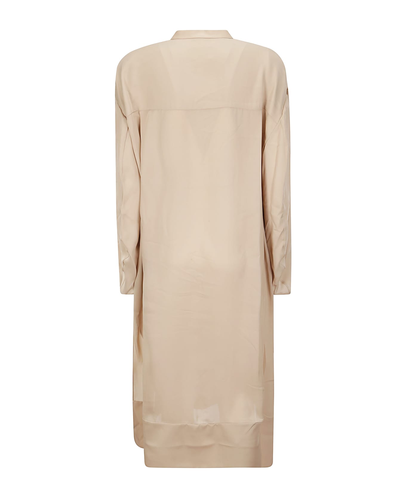 Khaite The Brom V-neck Shirt Dress - BEIGE