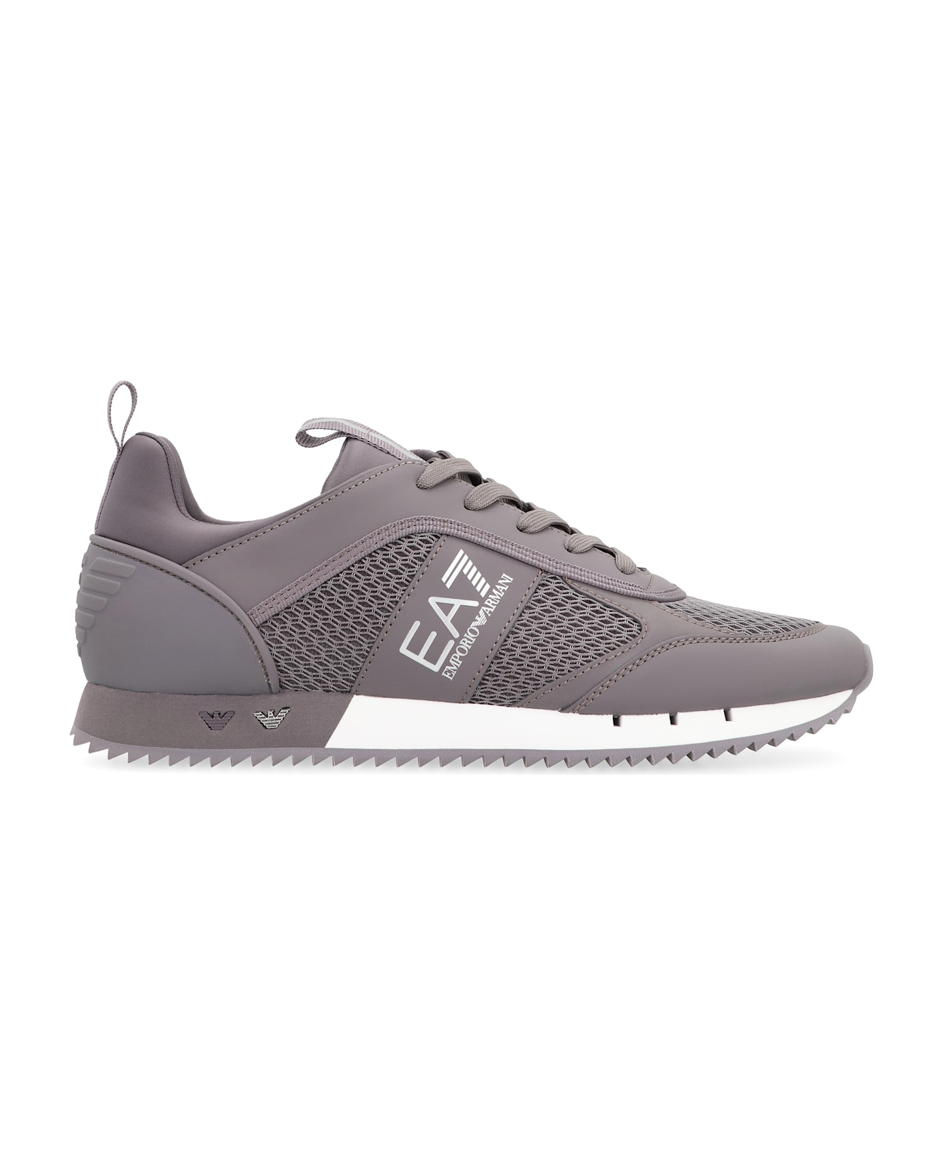 EA7 Mesh And Vegan Leather Low-top Sneakers - grey