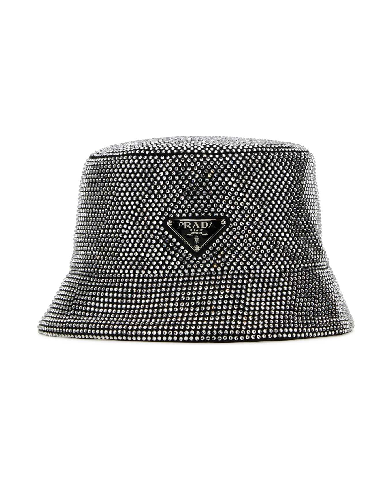 Prada Embellished Fabric Bucket Hat - CRISTAL
