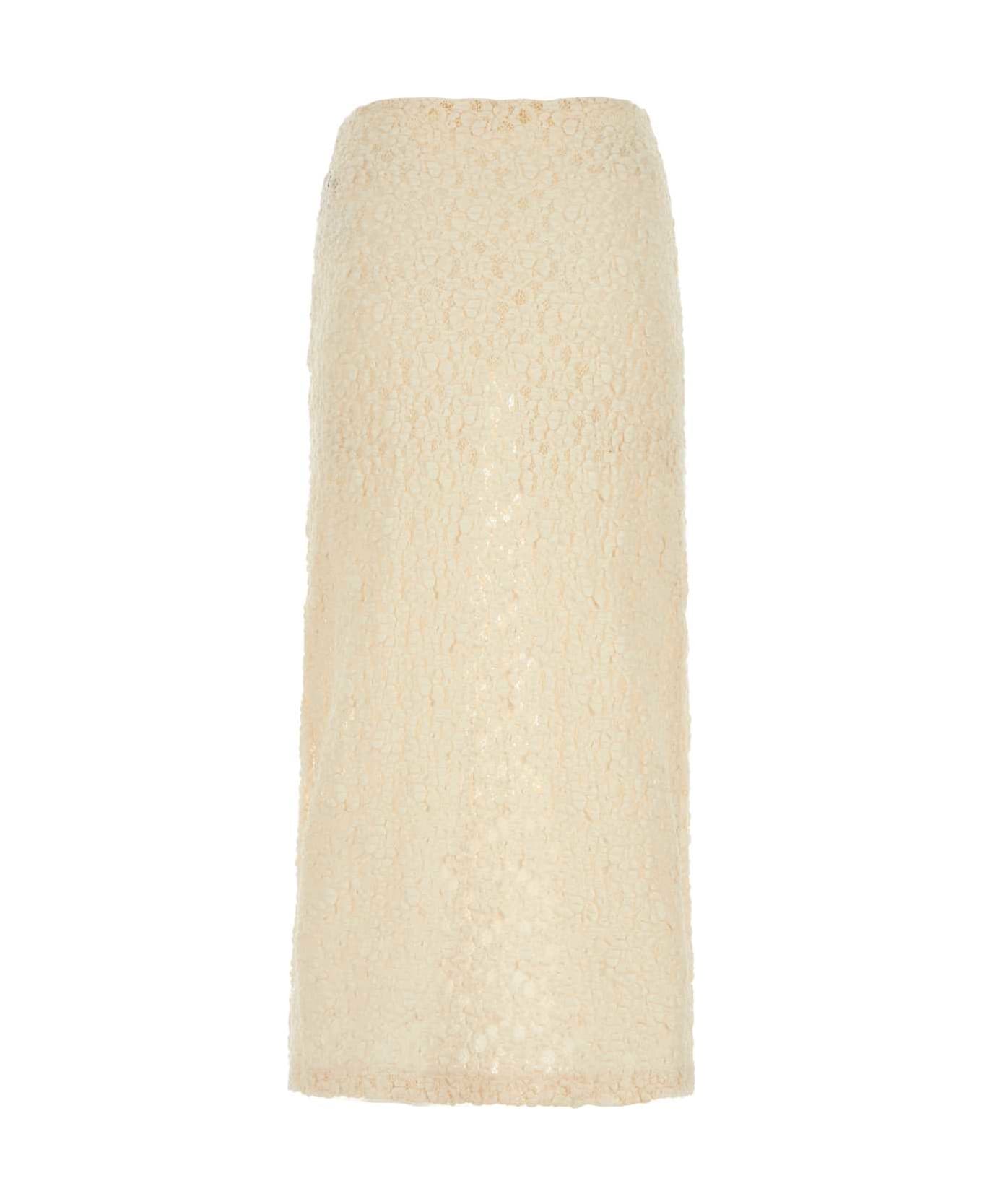 Chloé Ivory Silk Skirt - DUSTYWHITE