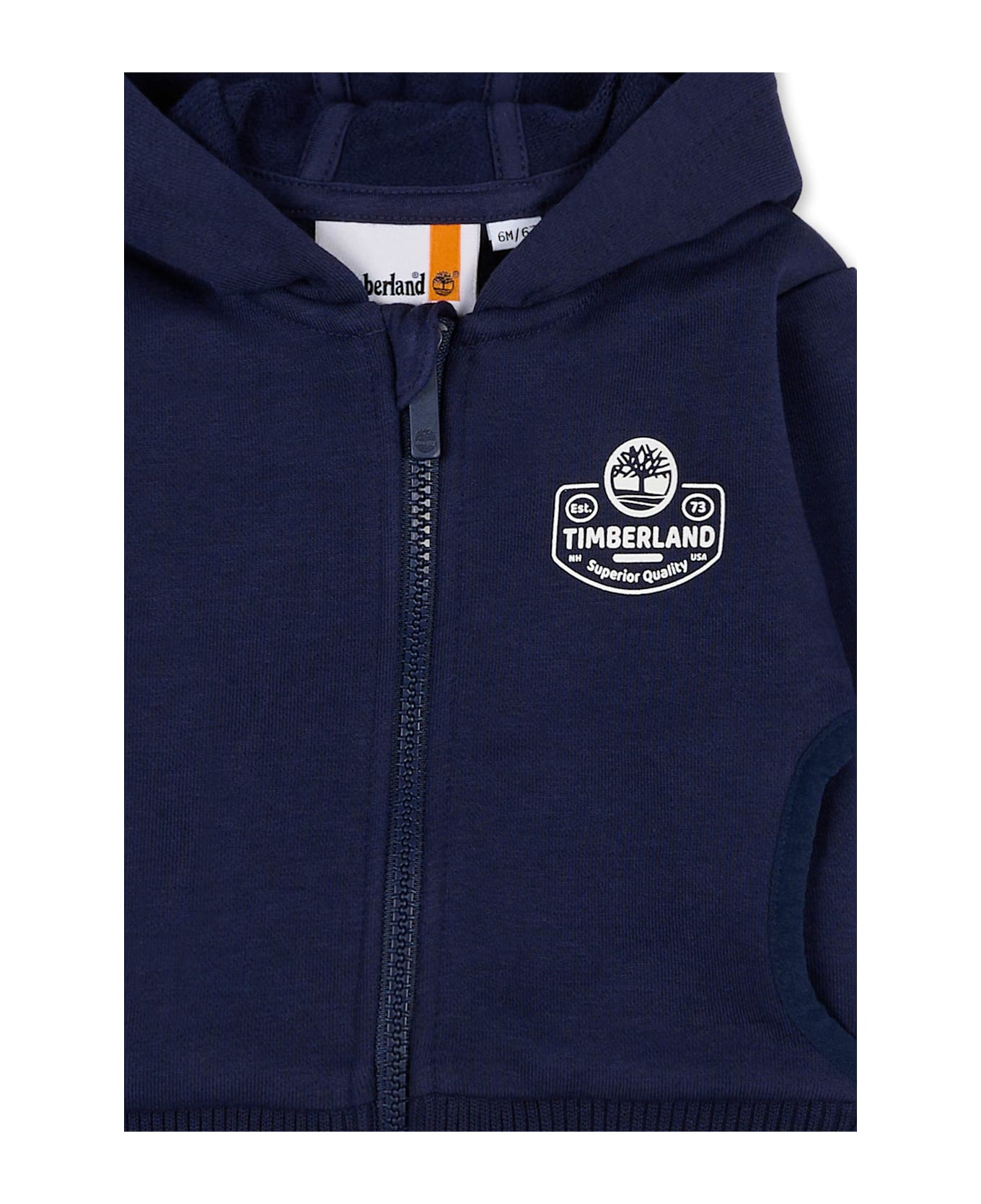 Timberland Blue Sweatshirt For Baby Boy With Logo - Blue