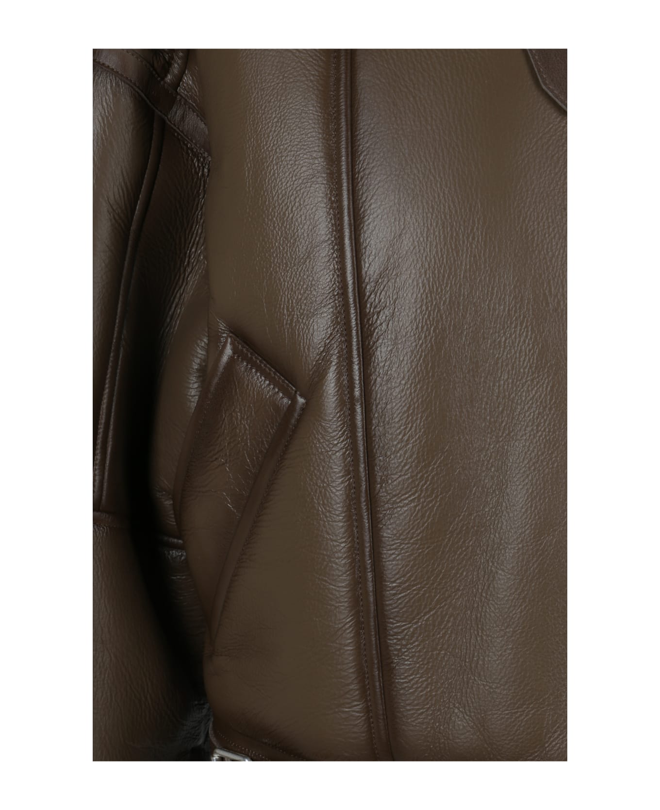 Acne Studios Leather Jacket - BROWN