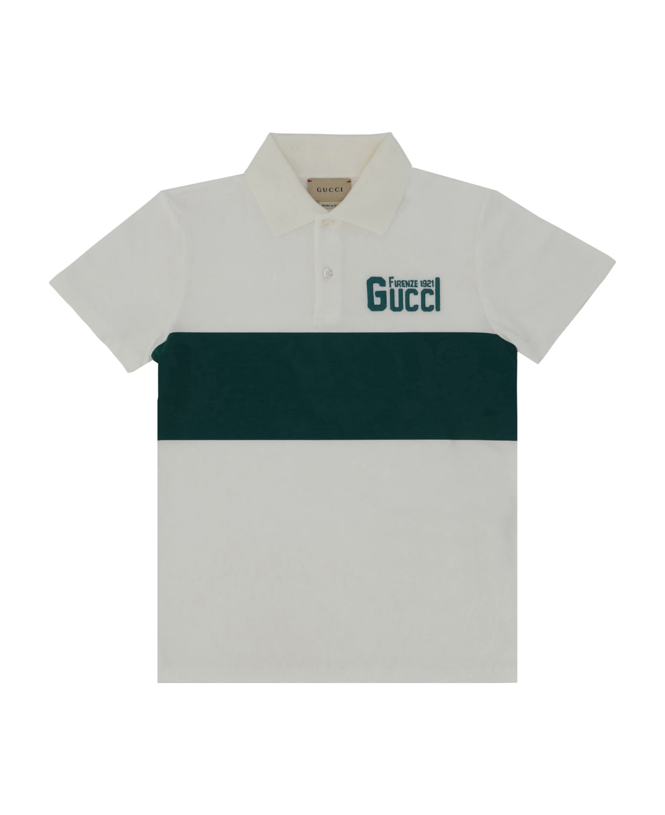 Gucci Polo Shirt For Boy - New White/green