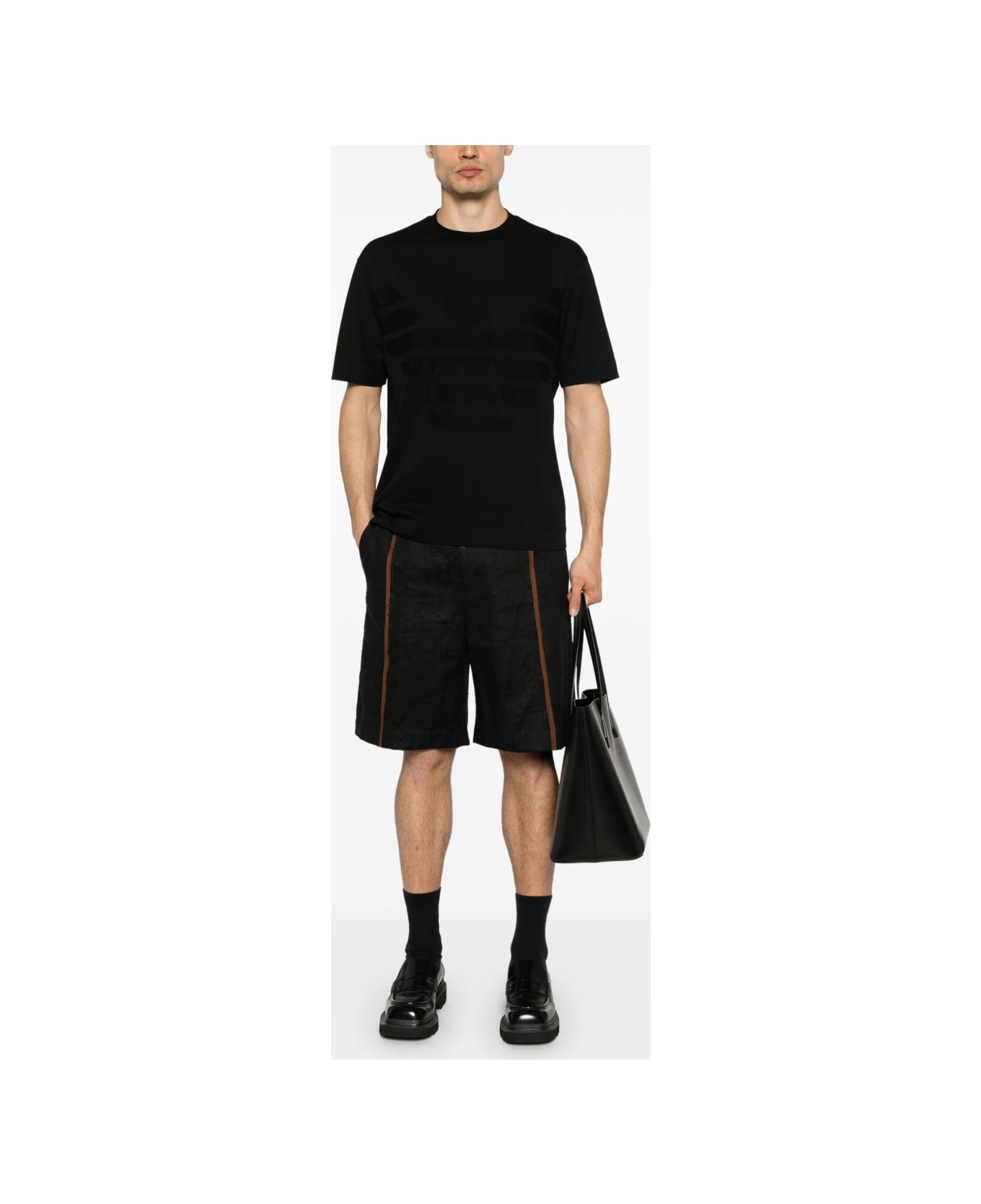 Emporio Armani Logo Cotton T-shirt - Black