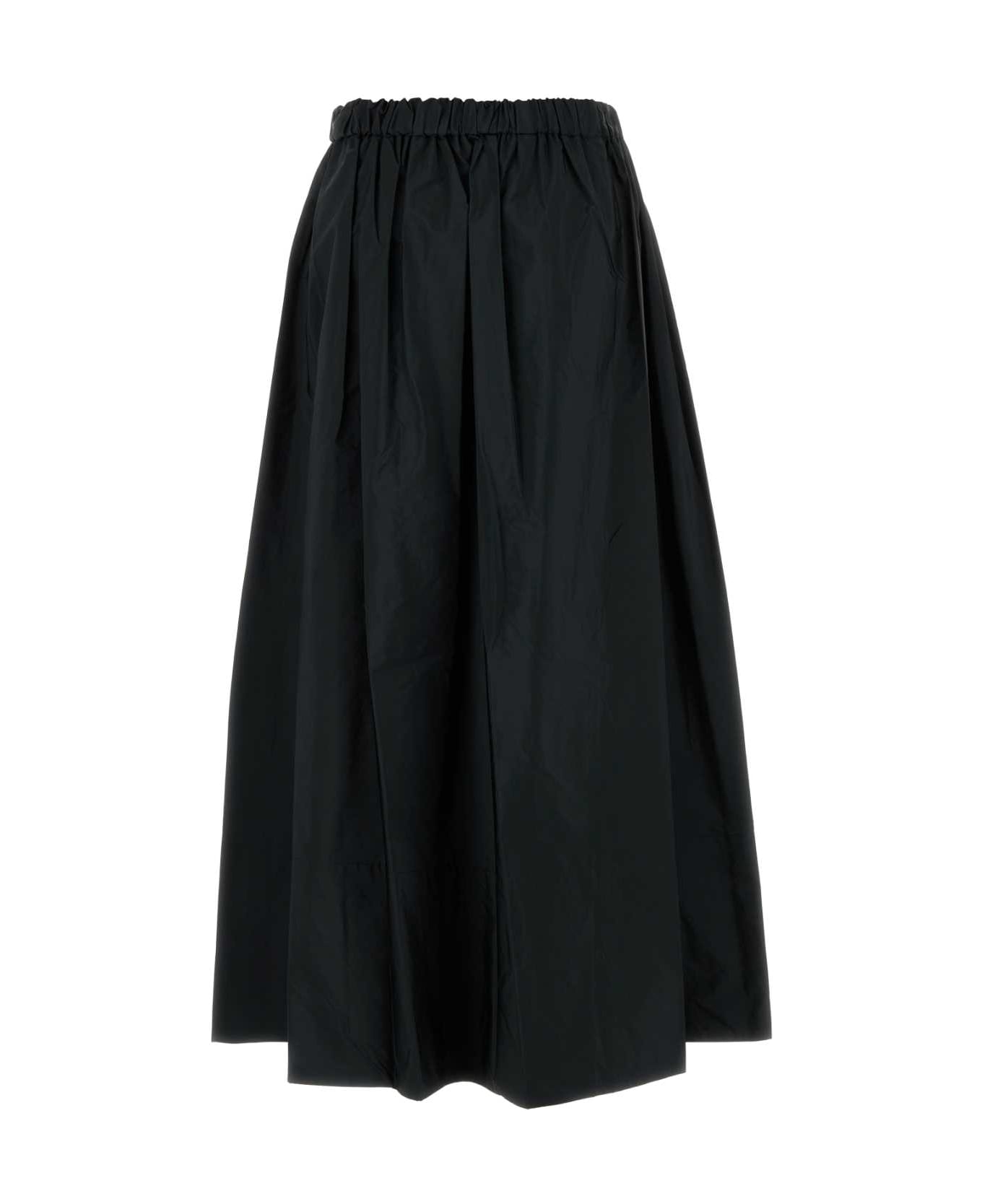 
S Max Mara Black Poplin Lirica Skirt - NERO