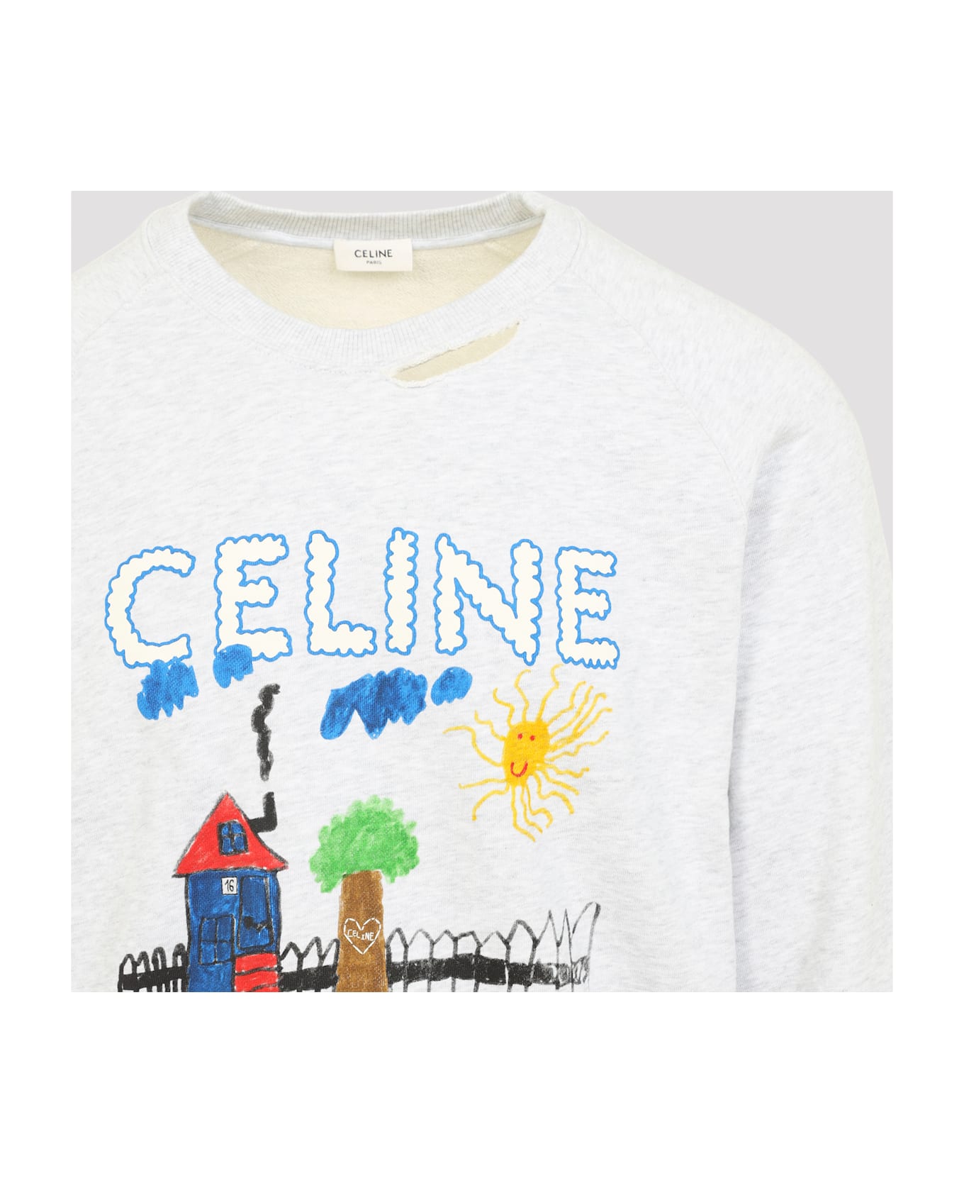 Celine Loose Sweatshirt - Pale Grey Multico
