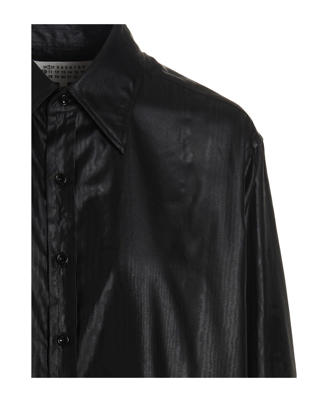 Maison Margiela Coated Satin Shirt - Black   シャツ