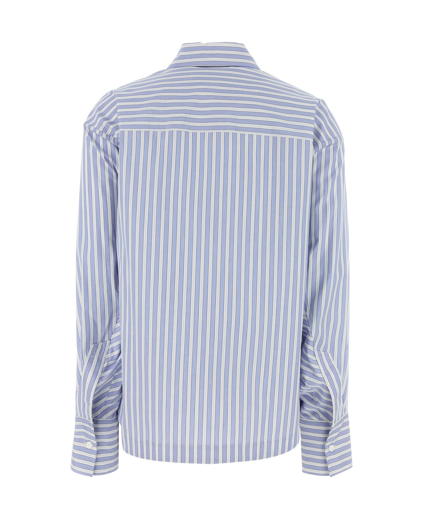 The Attico Embroidered Poplin Shirt - WHITENAVYBLUE