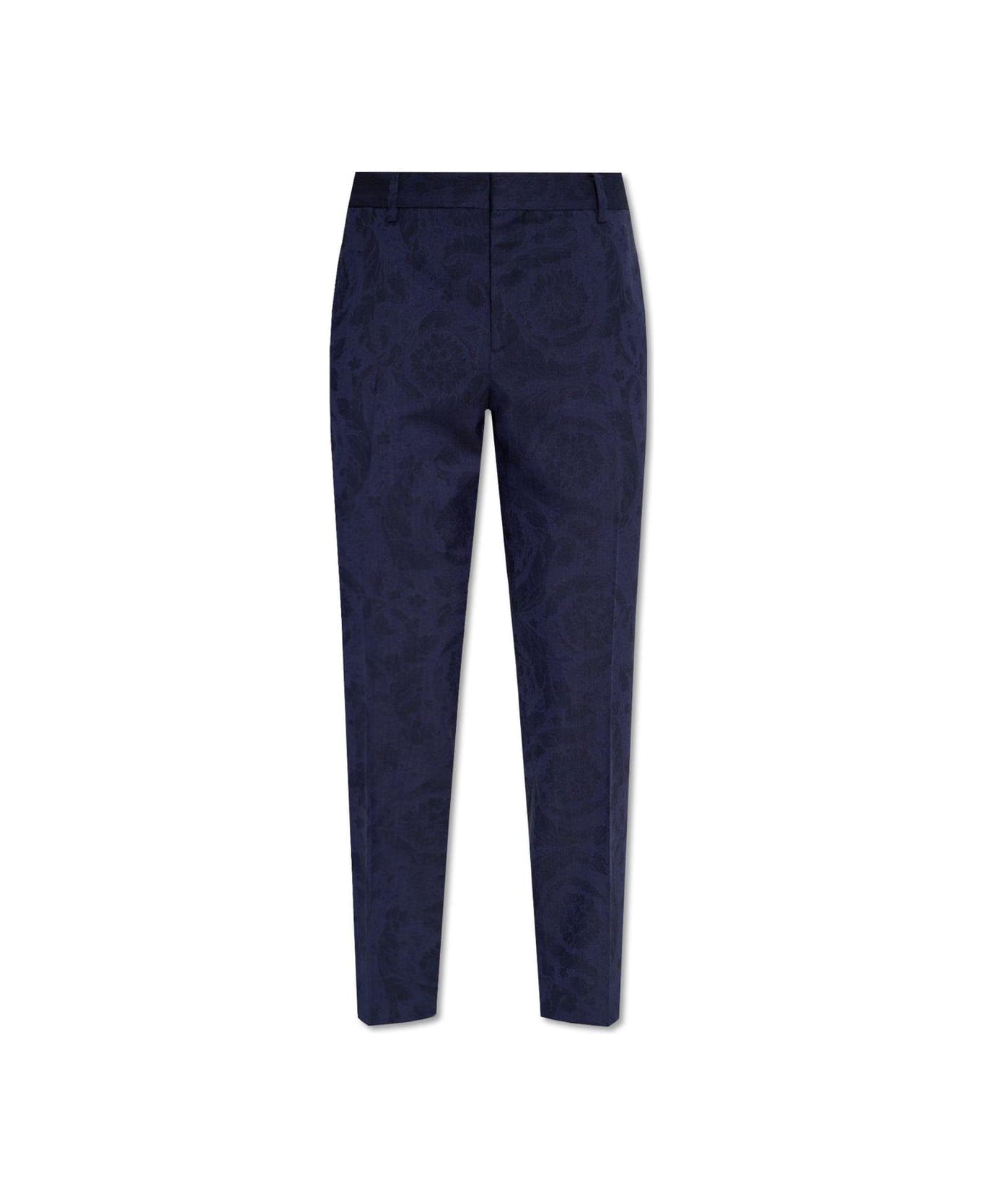 Versace Pleated Tailored Trousers - Blue ボトムス