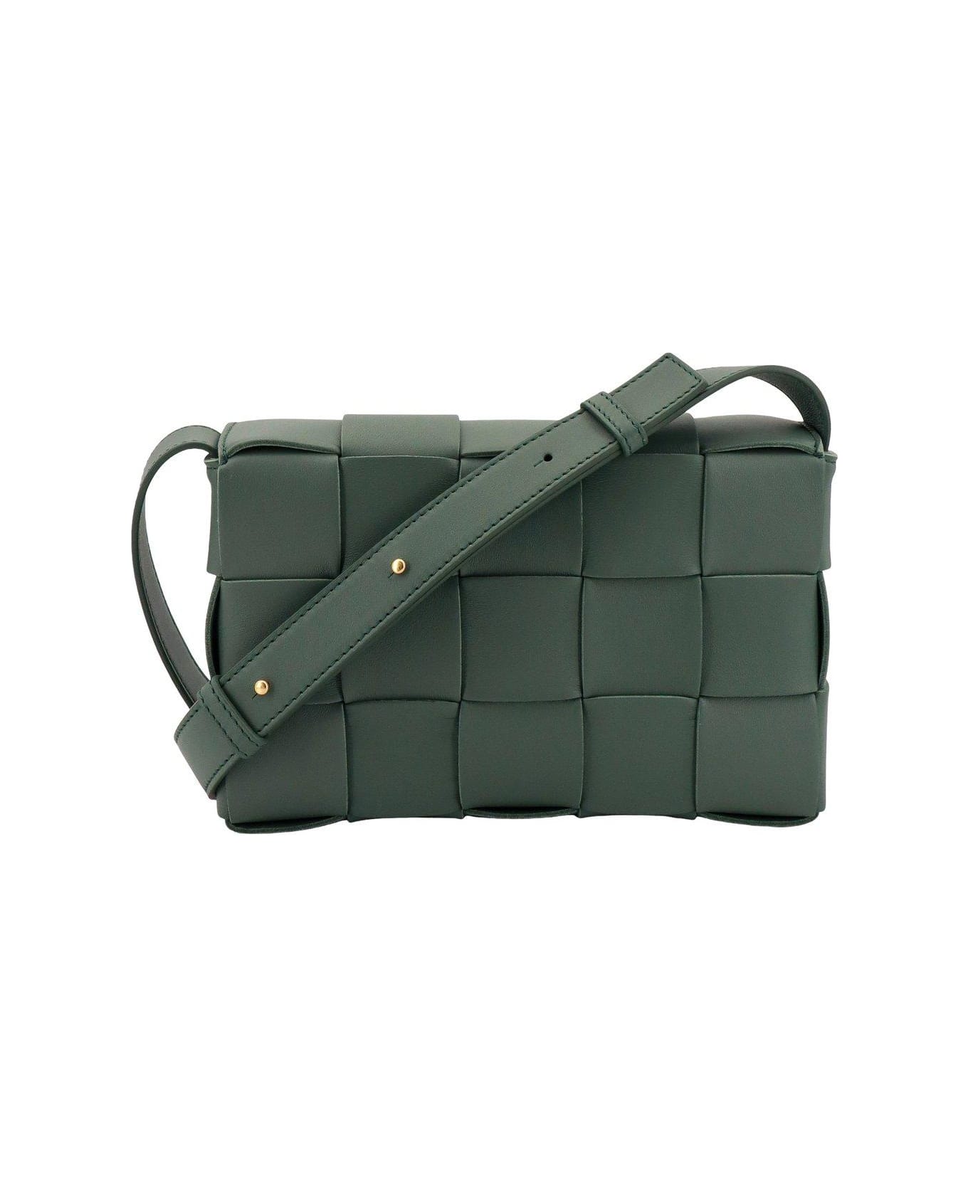 Bottega Veneta Cassette Leather Shoulder Bag - Green