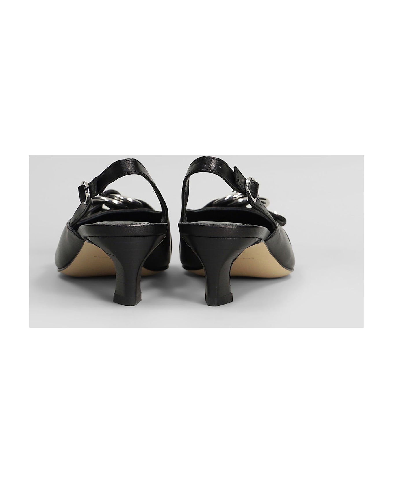 Michael Kors Jaden Kitten Sling Pumps In Black Leather - black