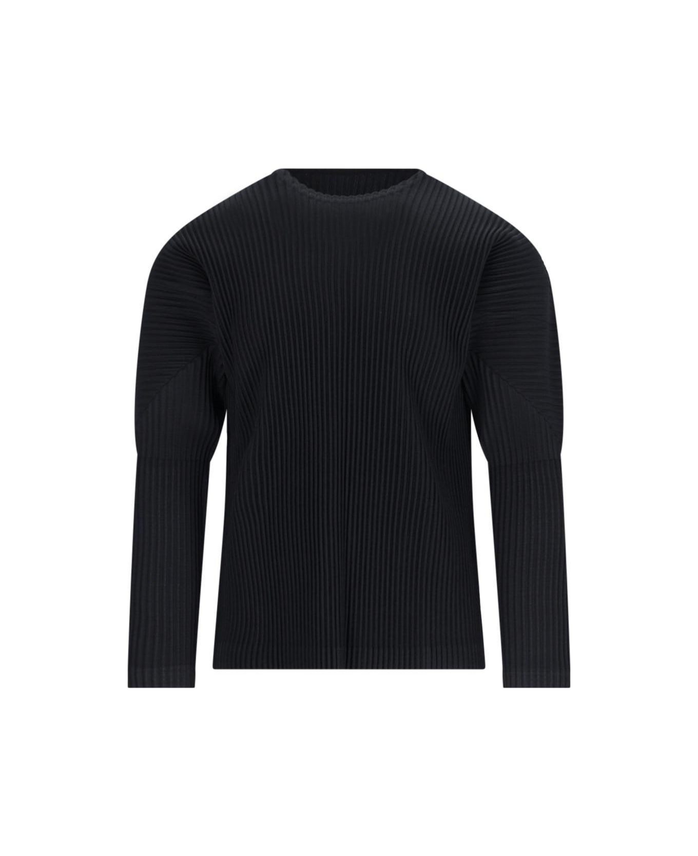 Homme Plissé Issey Miyake Pleated T-shirt - Black