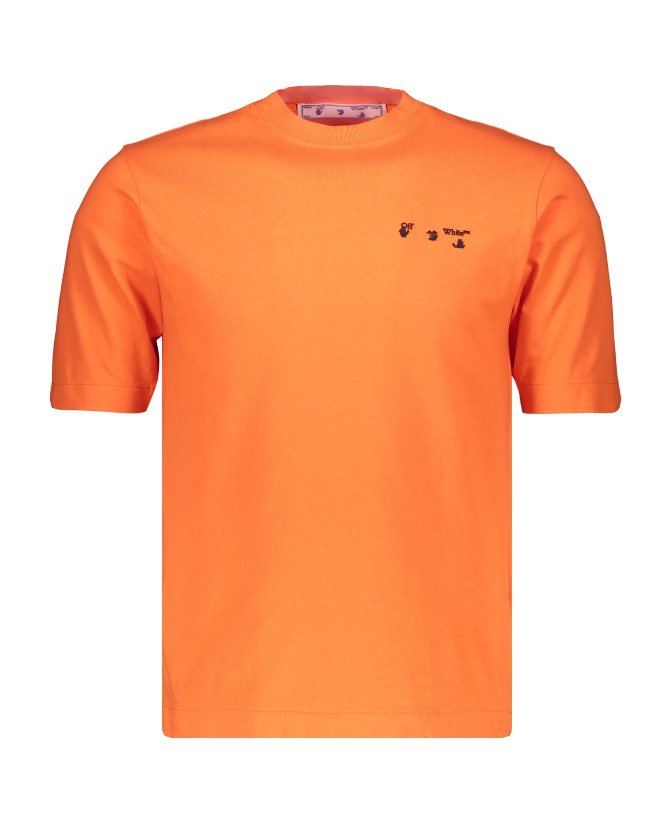 Off-White Logo Cotton T-shirt - Orange