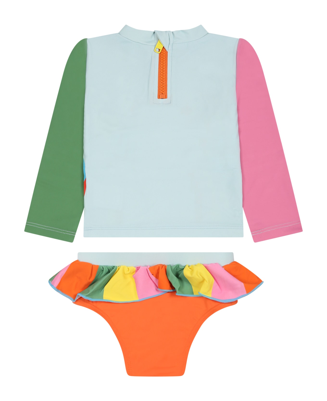 Stella McCartney Kids Multicolor Set For Baby Girl With Parrots Print - Multicolor Tシャツ＆ポロシャツ