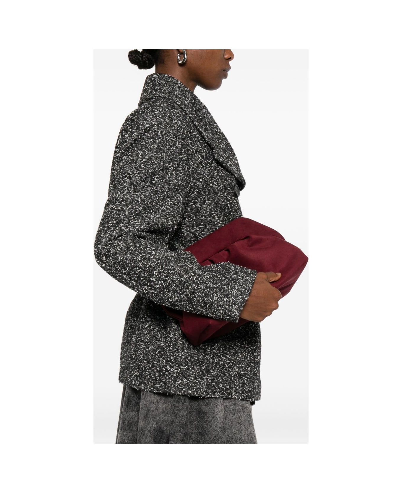 THEMOIRè Bios Suede Clutch - Bordeaux