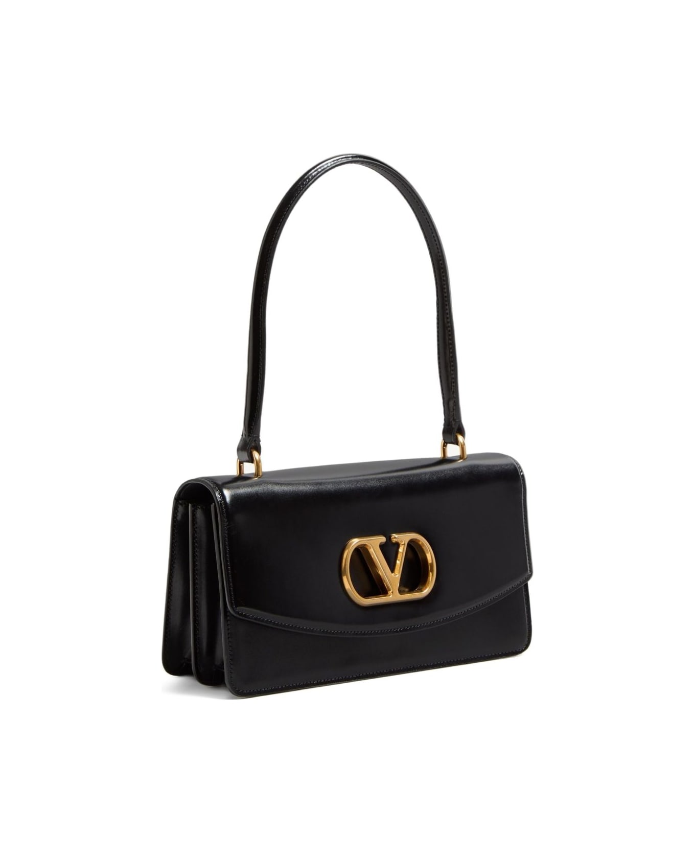 Valentino Garavani Vain Leather Top Handle Bag - Black