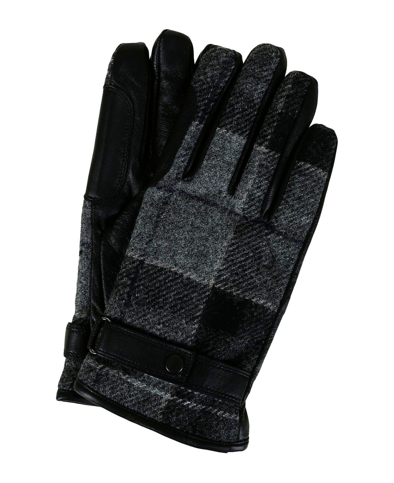 Barbour Black And Grey Tartan Wool Gloves - Black/grey 手袋