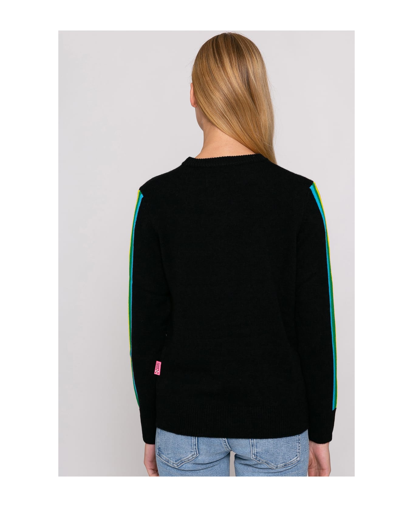 MC2 Saint Barth Woman Sweater "après Kiss" Embroidery - BLACK