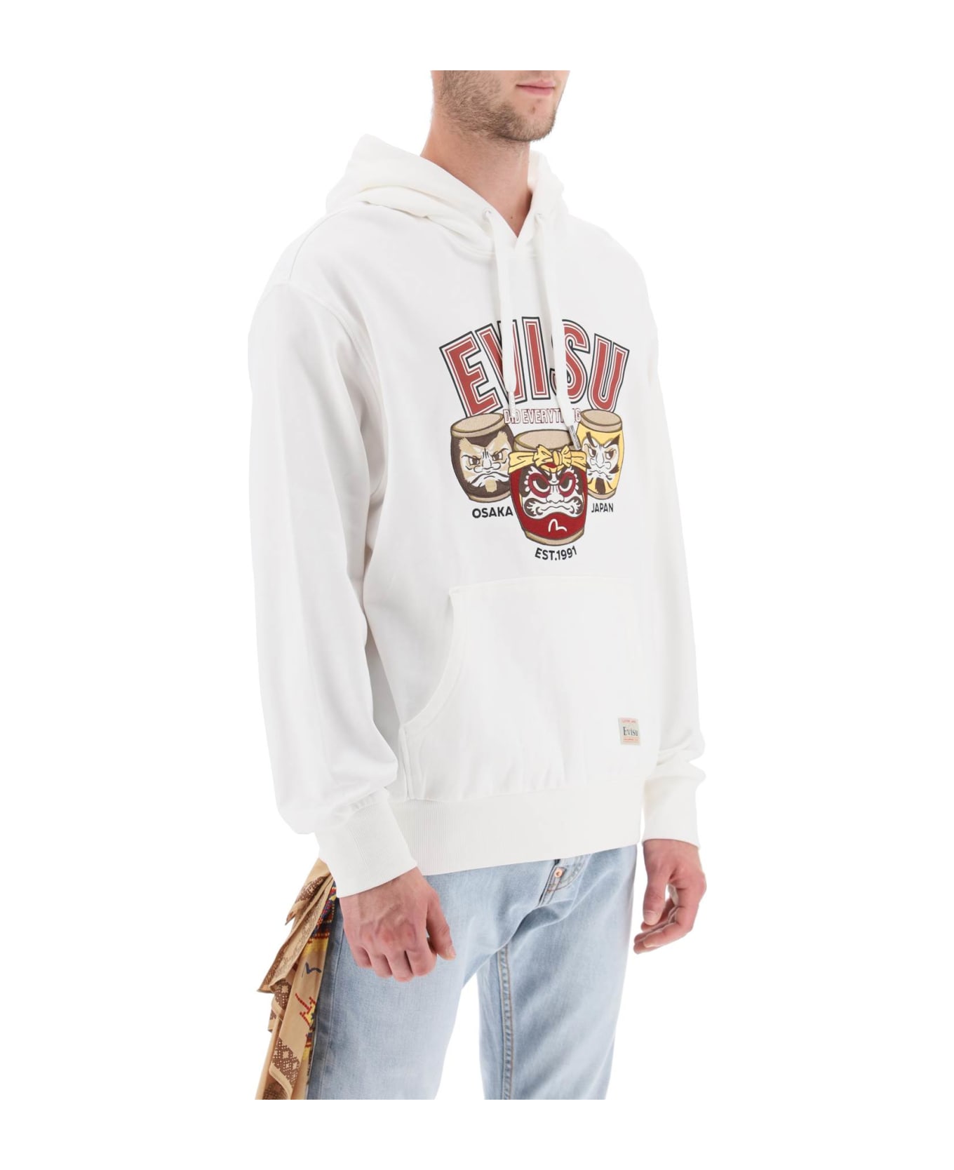 Evisu Hoodie With Embroidery And Print - OFF WHITE (White)