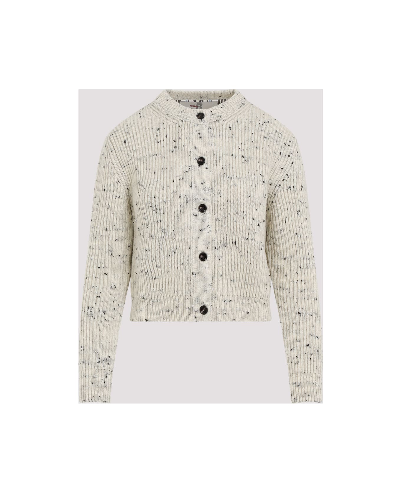 Bottega Veneta Wool Ribbed Cardigan - Dove