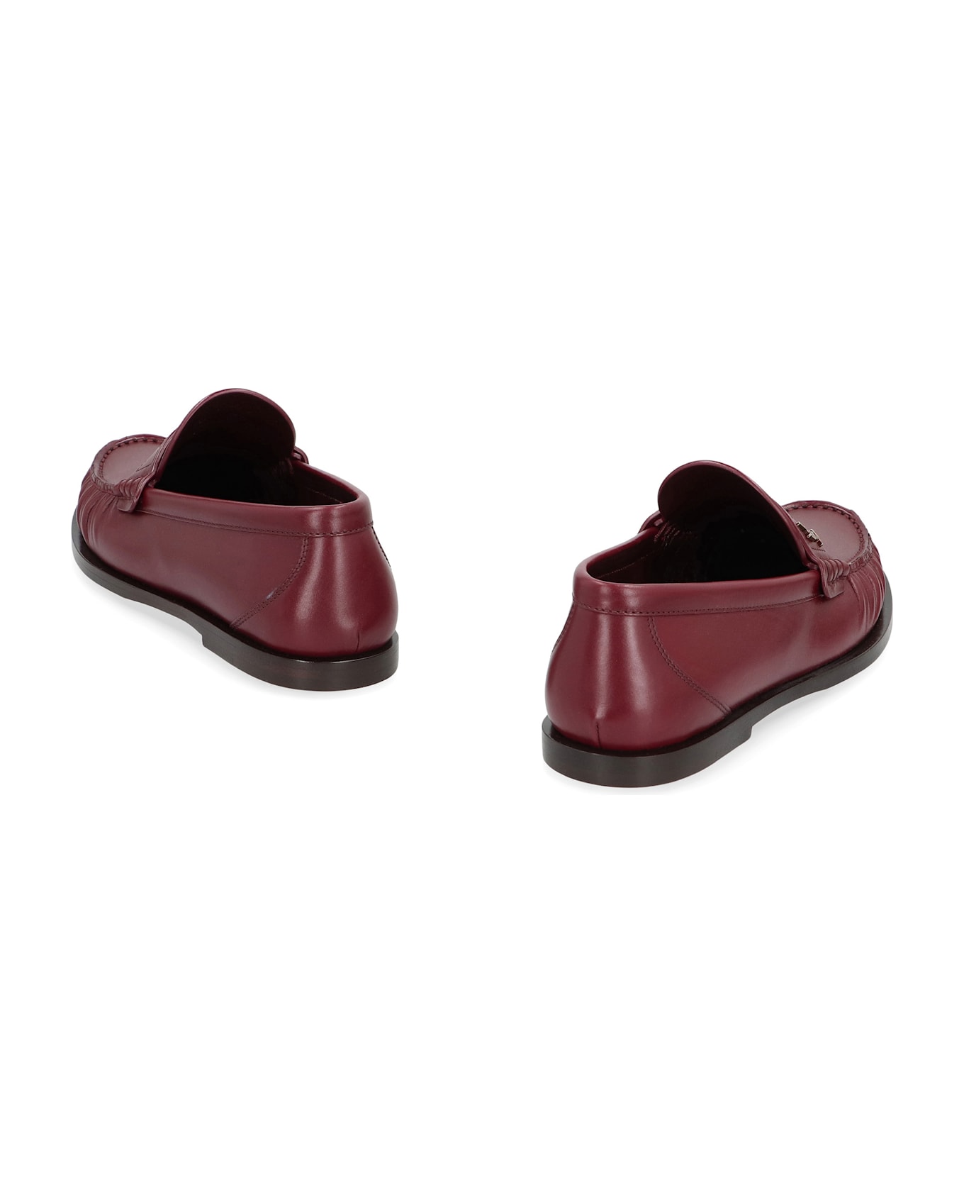 Saint Laurent Laurent Leather Loafers - Burgundy